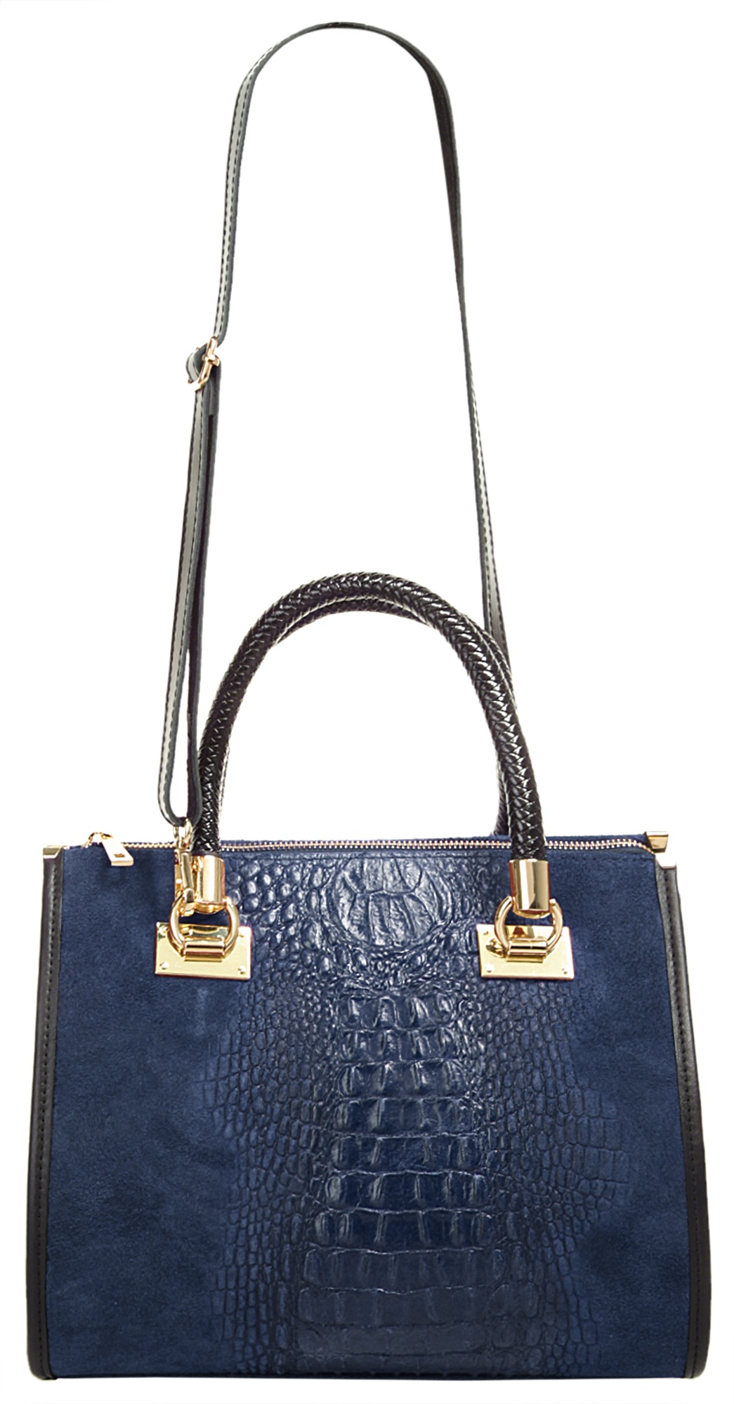 Cluty Henkeltasche, echt Leder, Made in Italy