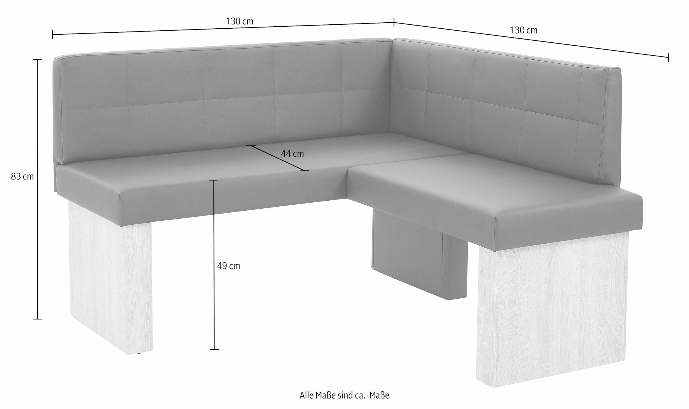 SCHÖSSWENDER Eckbank "Anna 2", Schenkel gleichschenkelig 130 cm günstig online kaufen