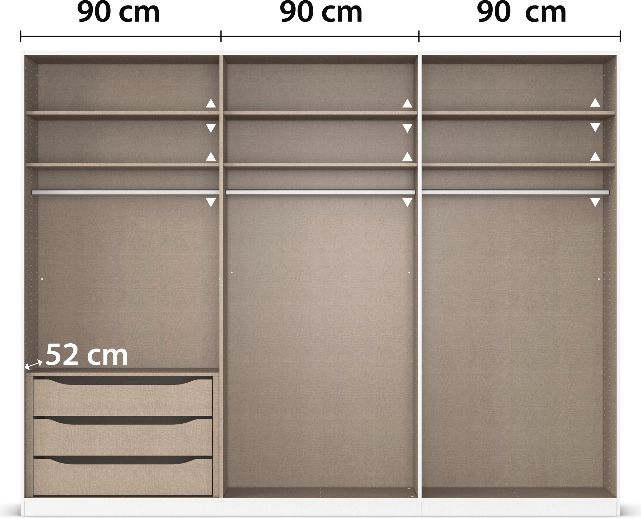INOSIGN BY RAUCH Drehtürenschrank »Ferris Schrank Breite 2,10m BESTSELLER Schlafzimmerschrank«, Kleiderschrank mit Spiegel in den Ausführungen BASIC/CLASSIC/PREMIUM