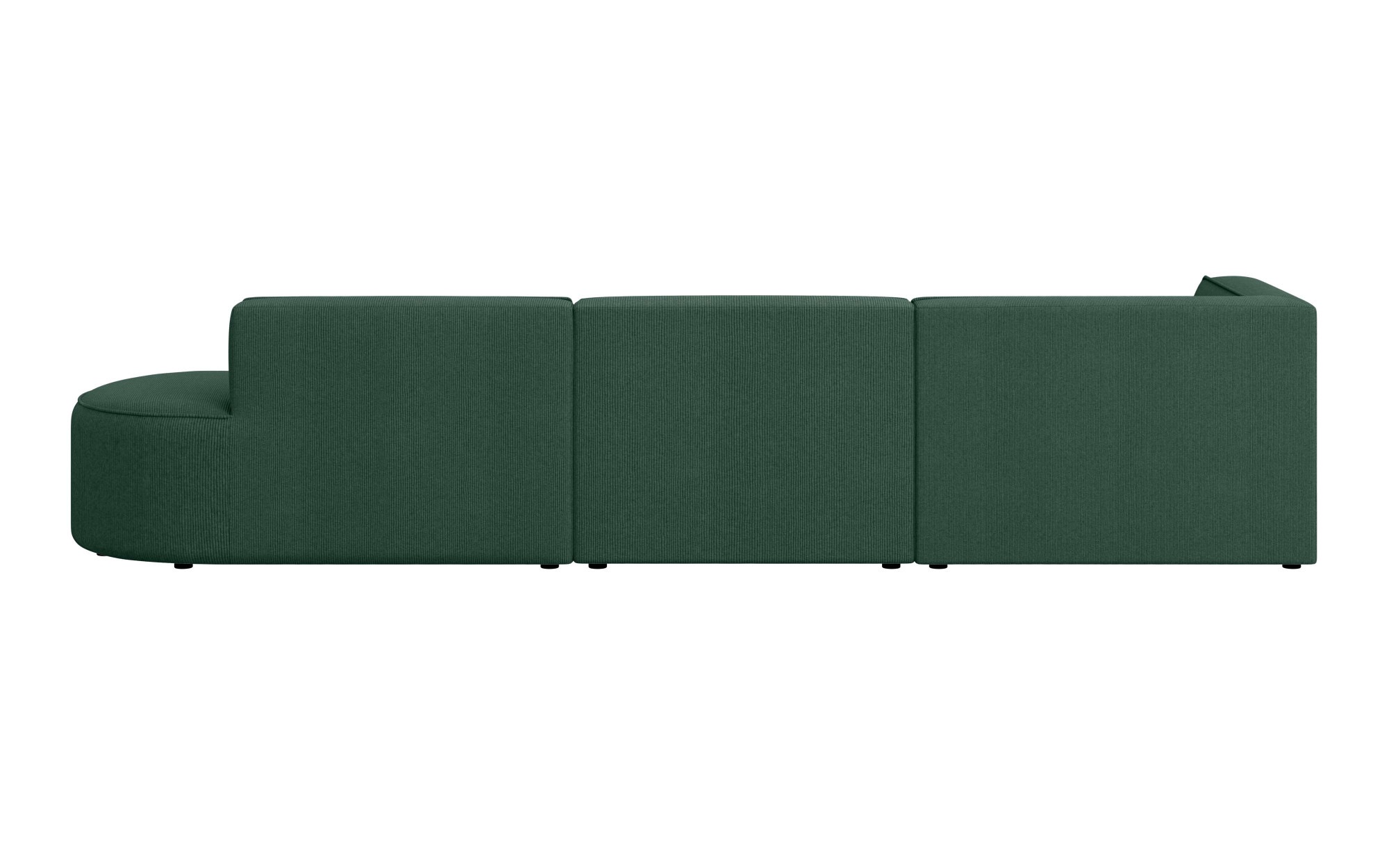 andas Ecksofa »EIVIND Designer Sofa mit Ottomane rechts/links, B/T/H: 343/159/72 cm«, L-Form mit Wellenunterfederung, auch in Feincord und Bouclé