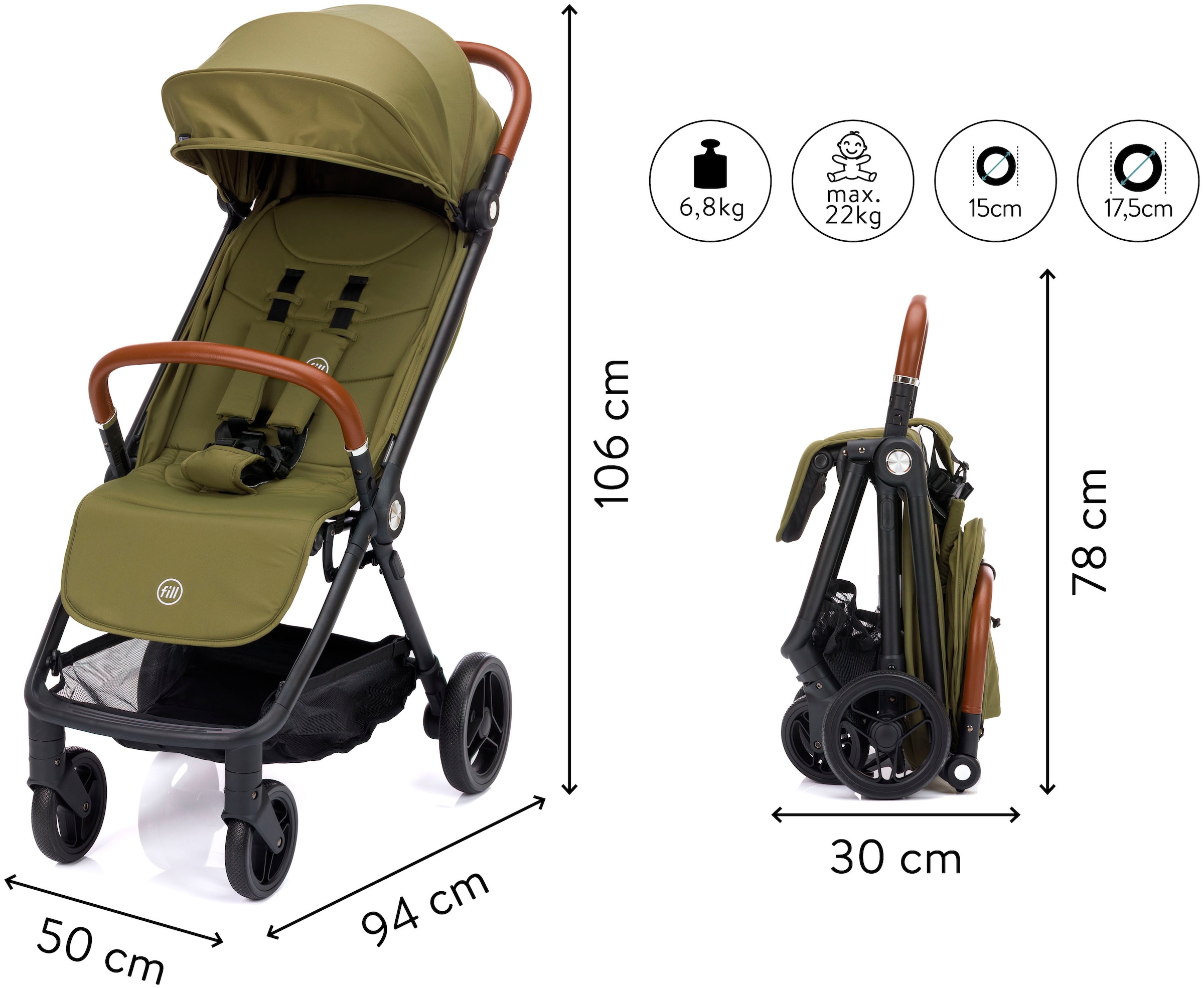 Fillikid Kinder-Buggy »Sportster« 22 kg Gewicht 6,8 kg
