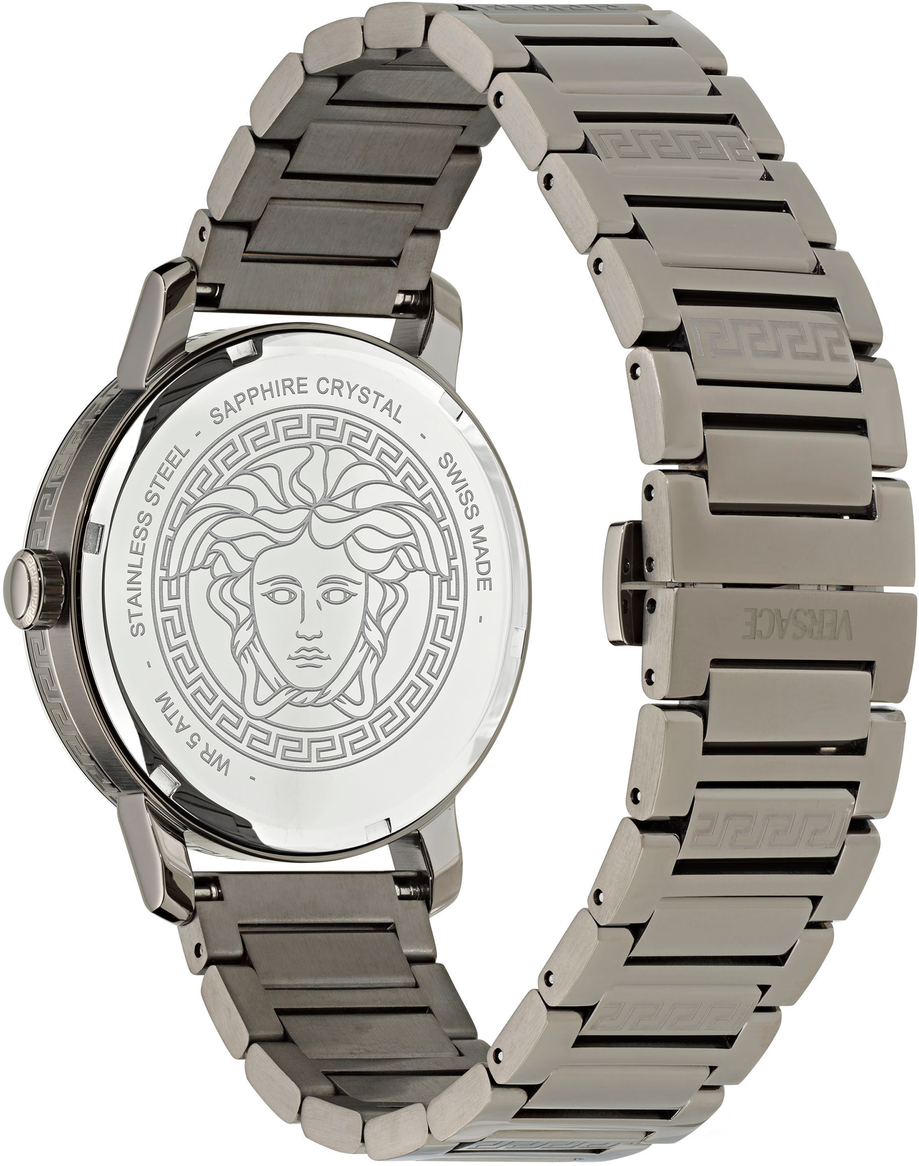 Versace Quarzuhr »V-HELIX«, Armbanduhr, Herrenuhr, Swiss Made, Saphirglas, Edelstahlarmband,analog