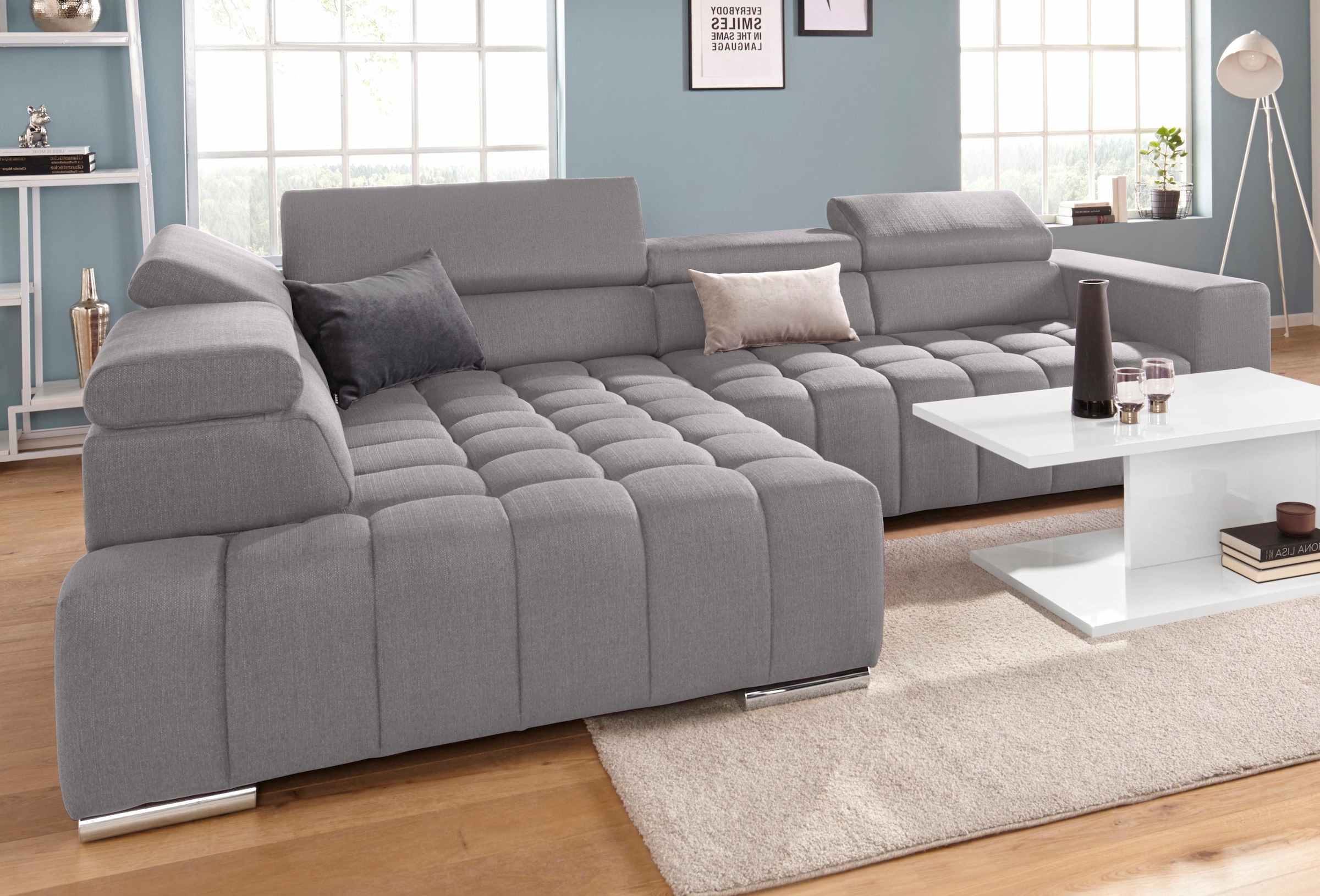 exxpo - sofa fashion Ecksofa »Elias, aktuelle Kreuzsteppung im Sitz, bequem günstig online kaufen