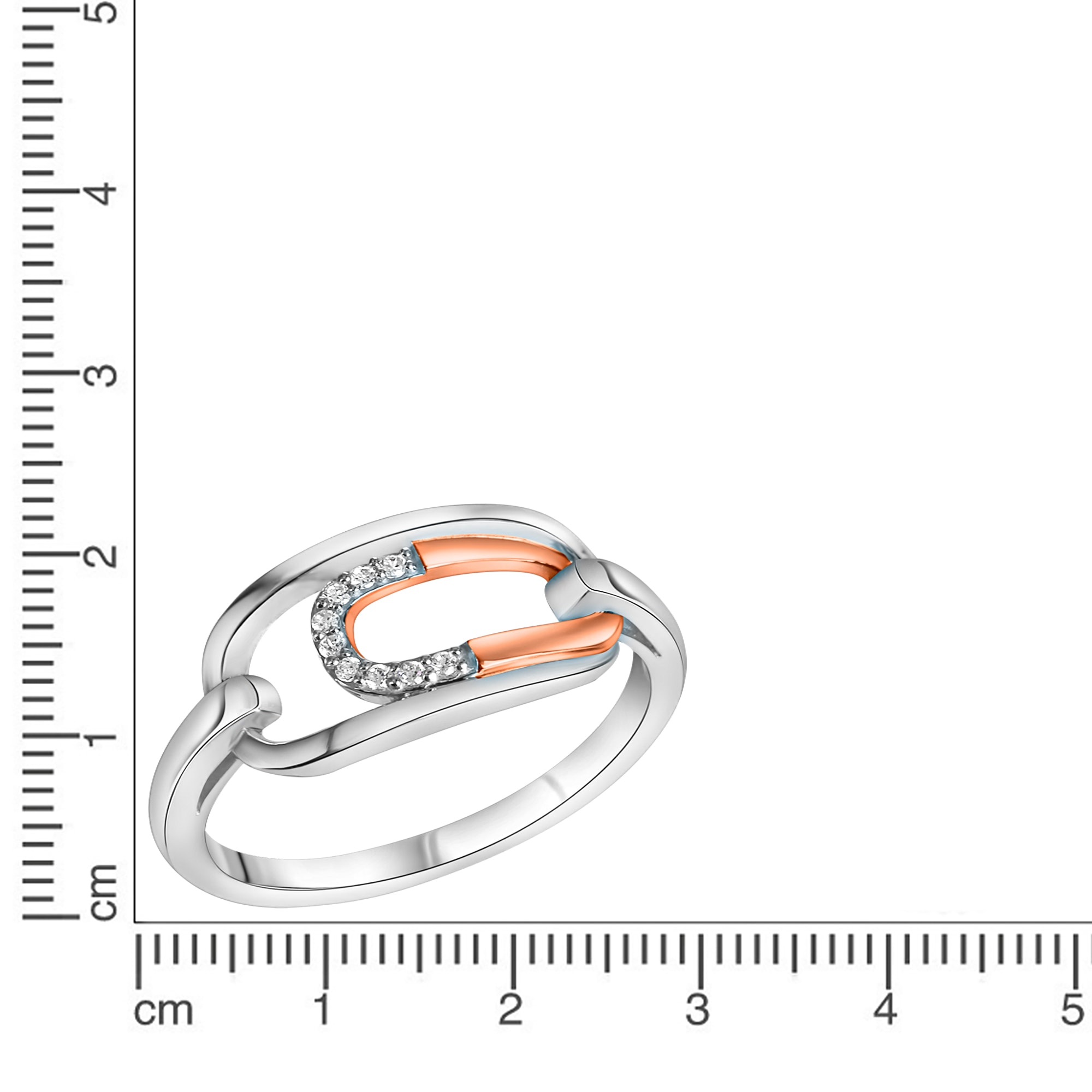 Vivance Fingerring »925-Sterling Silber rhodiniert teilweise rose vergoldet Zirkonia«