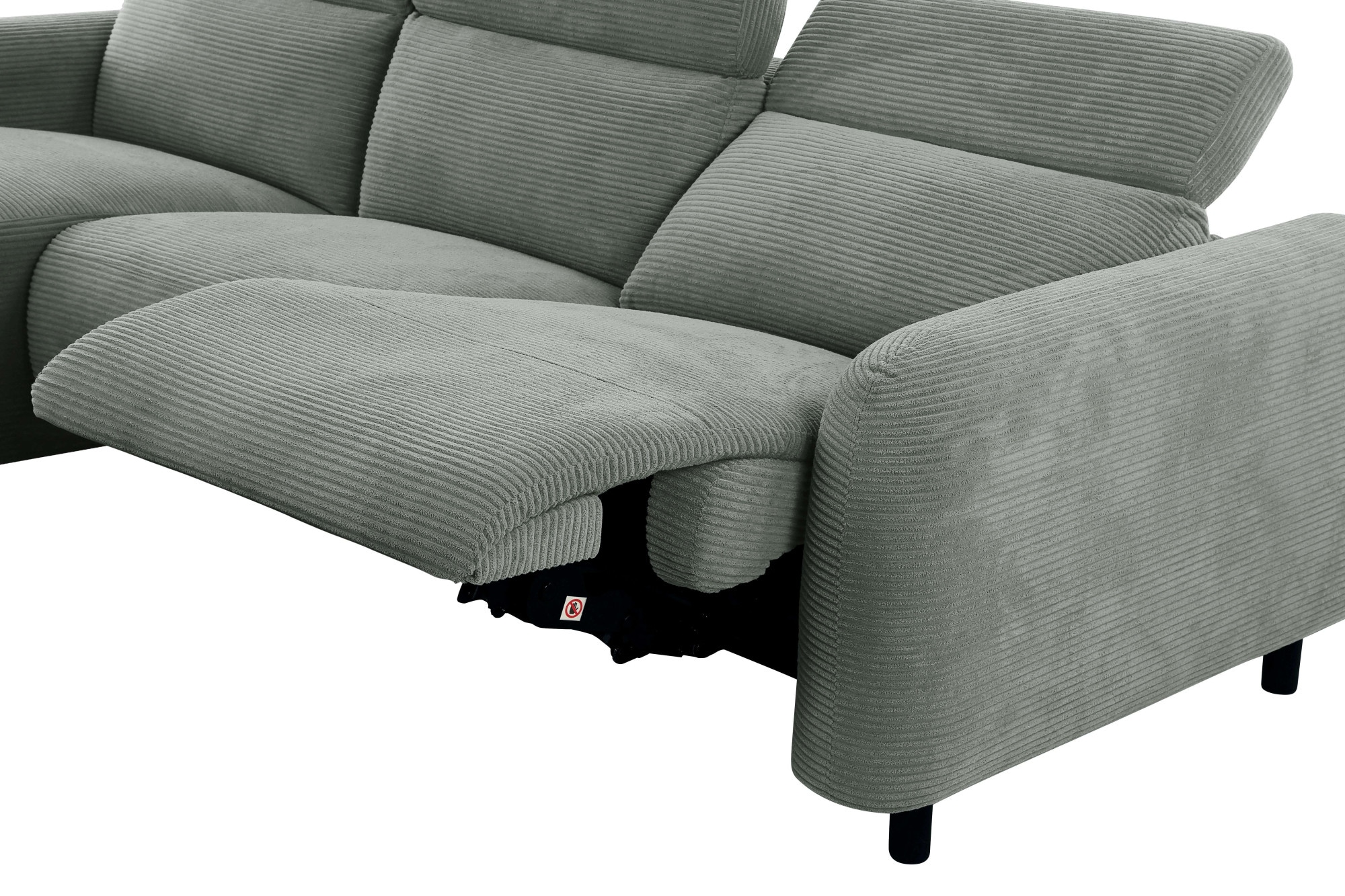 Home affaire Ecksofa »SKAANE in Cord, L-Form, 274 cm, manuelle u. elektrische Funktion,«, rundes Design, Kopfteilverstellung, Federkernpolsterung