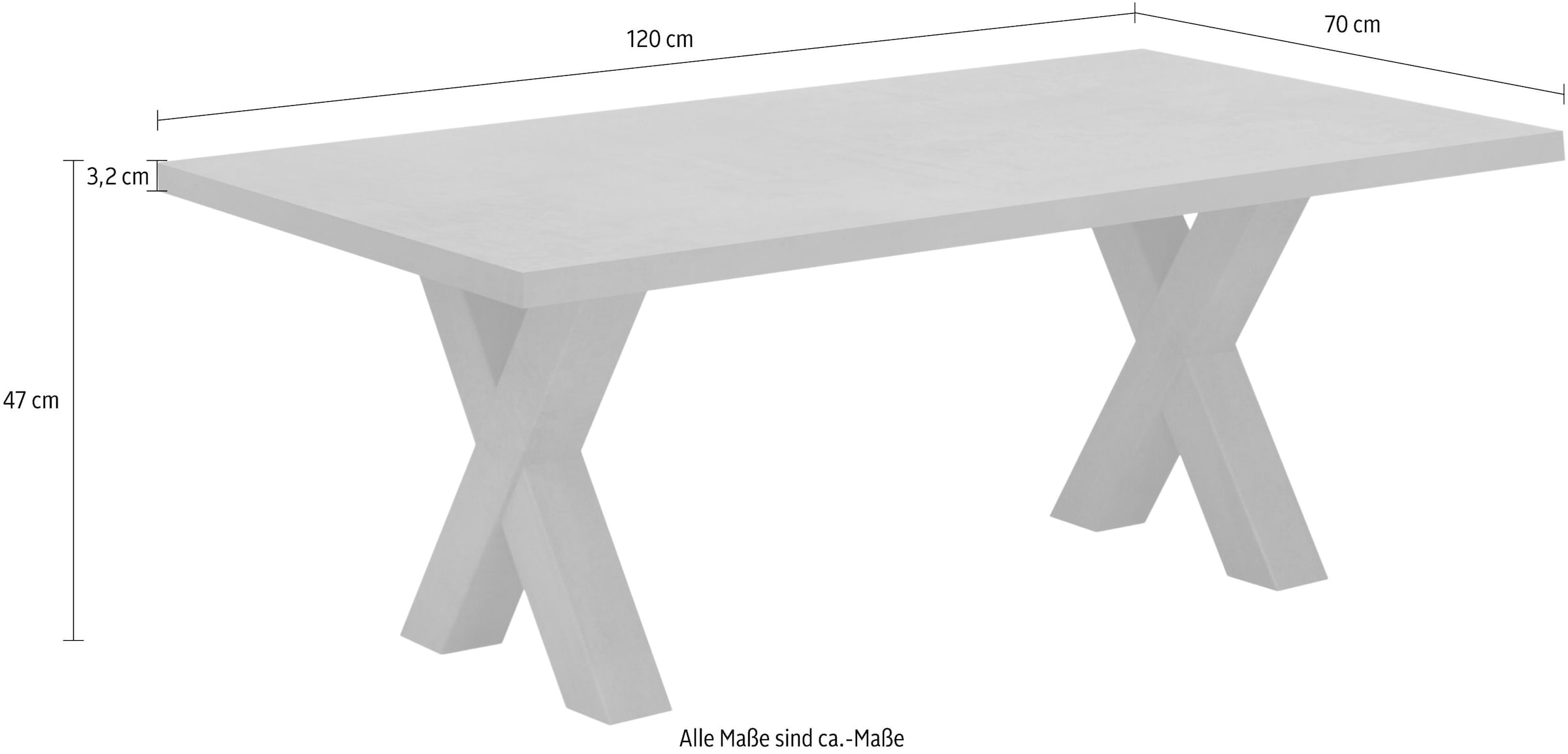 Mäusbacher Couchtisch »Mister X-CT 120 TOPSELLER!«, Mäusbacher Couchtisch mit X Gestell. Breite 120 cm