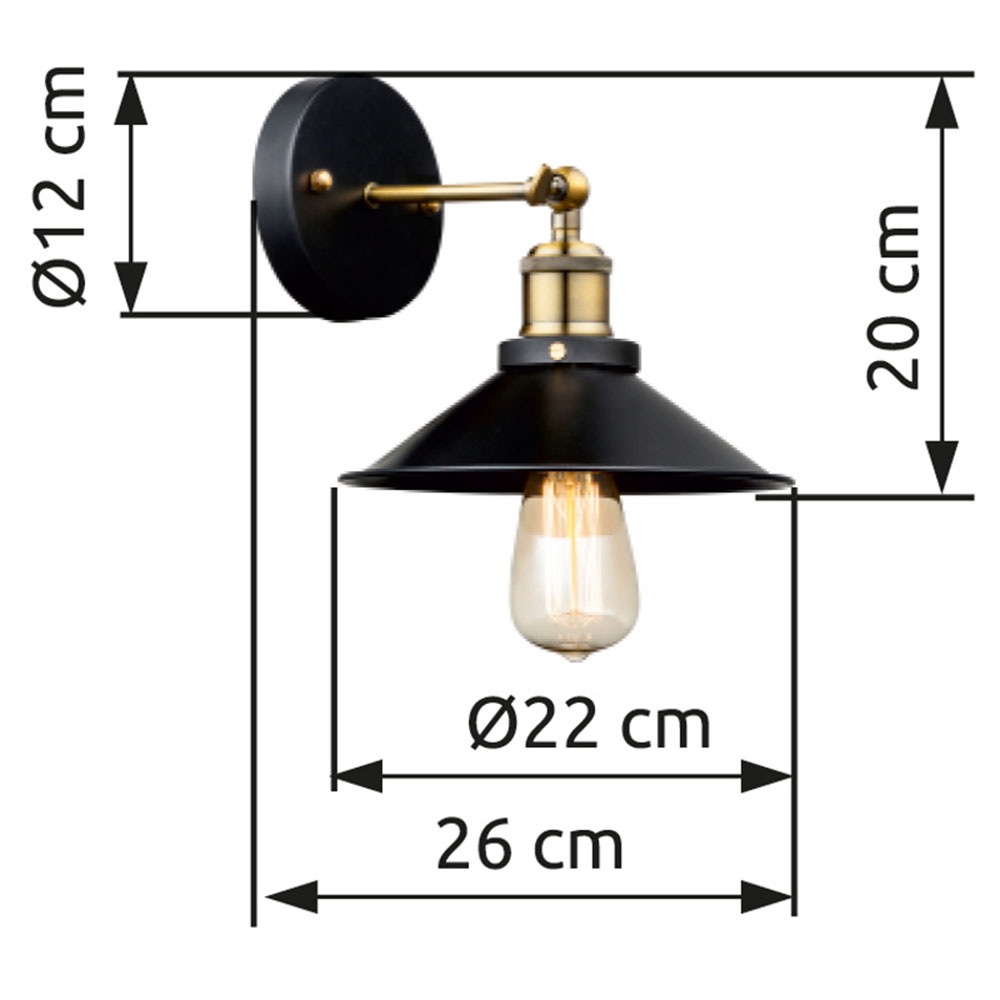 GLOBO LIGHTING Wandleuchte »LENIUS«, Leuchtmittel E27 | ohne Leuchtmittel, Wandlampe / Schlafzimmer / Wohnzimmer / messingfarben / E27