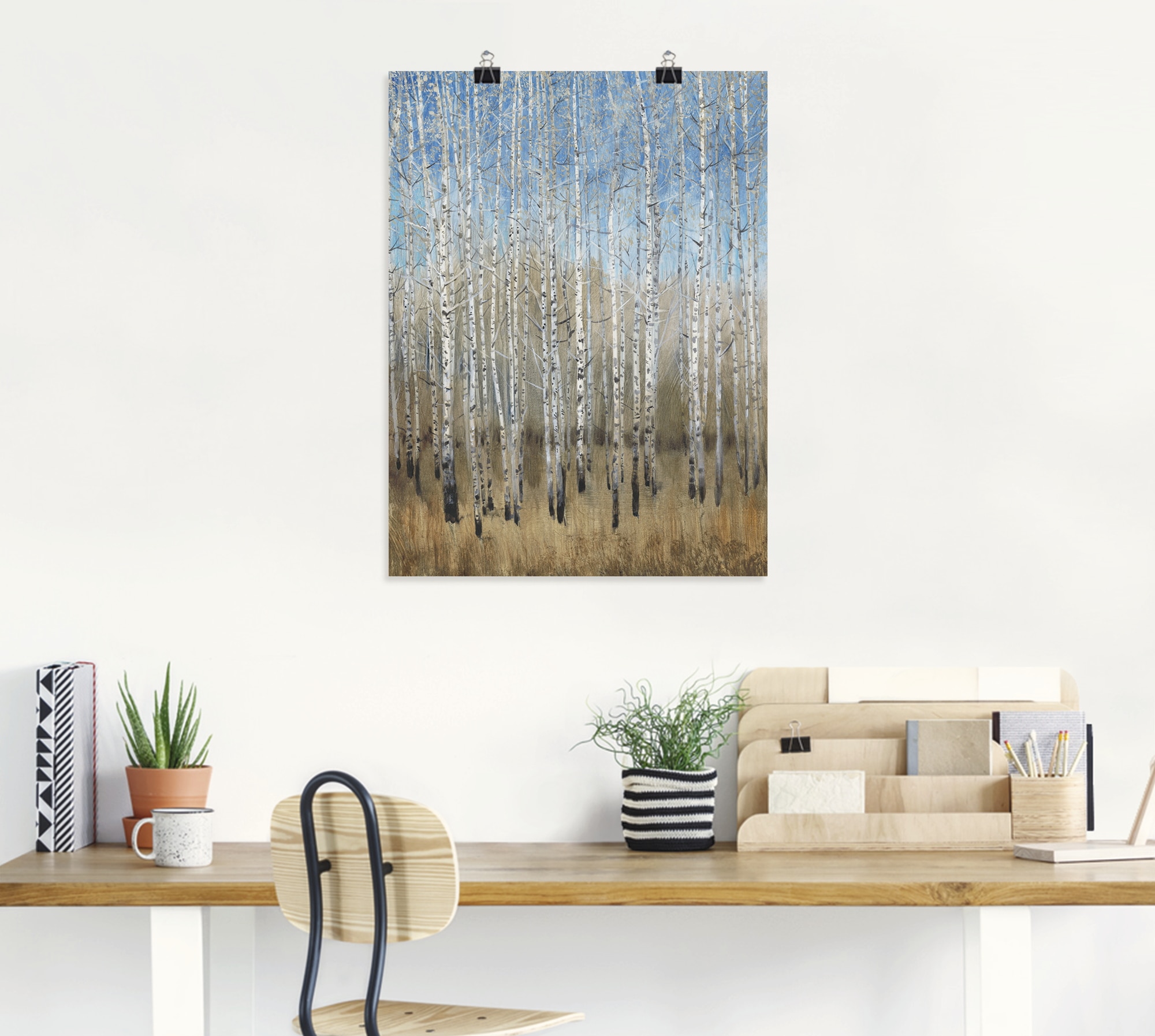 Artland Wandbild »Staubige blaue Birken II«, Wald, (1 St.), als Leinwandbild, Poster in verschied. Größen