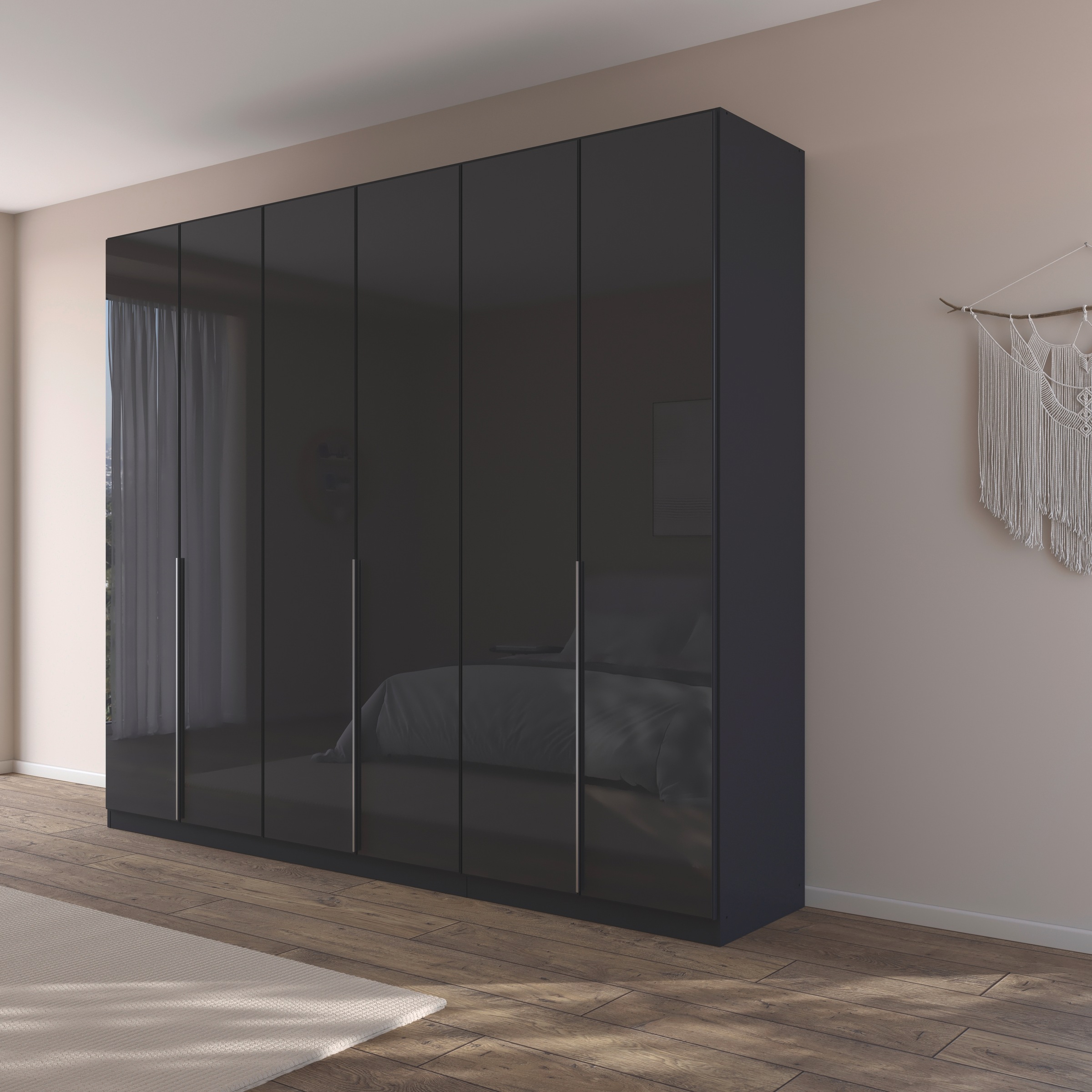rauch Drehtürenschrank »Kleiderschrank Kleiderschränke Schrank Garderobe AGORDO mit Glasfront«, (in zwei Griff-Farben), durchdachte Innenausstattung, in 6 Breiten und 2 Höhen MADE IN GERMANY
