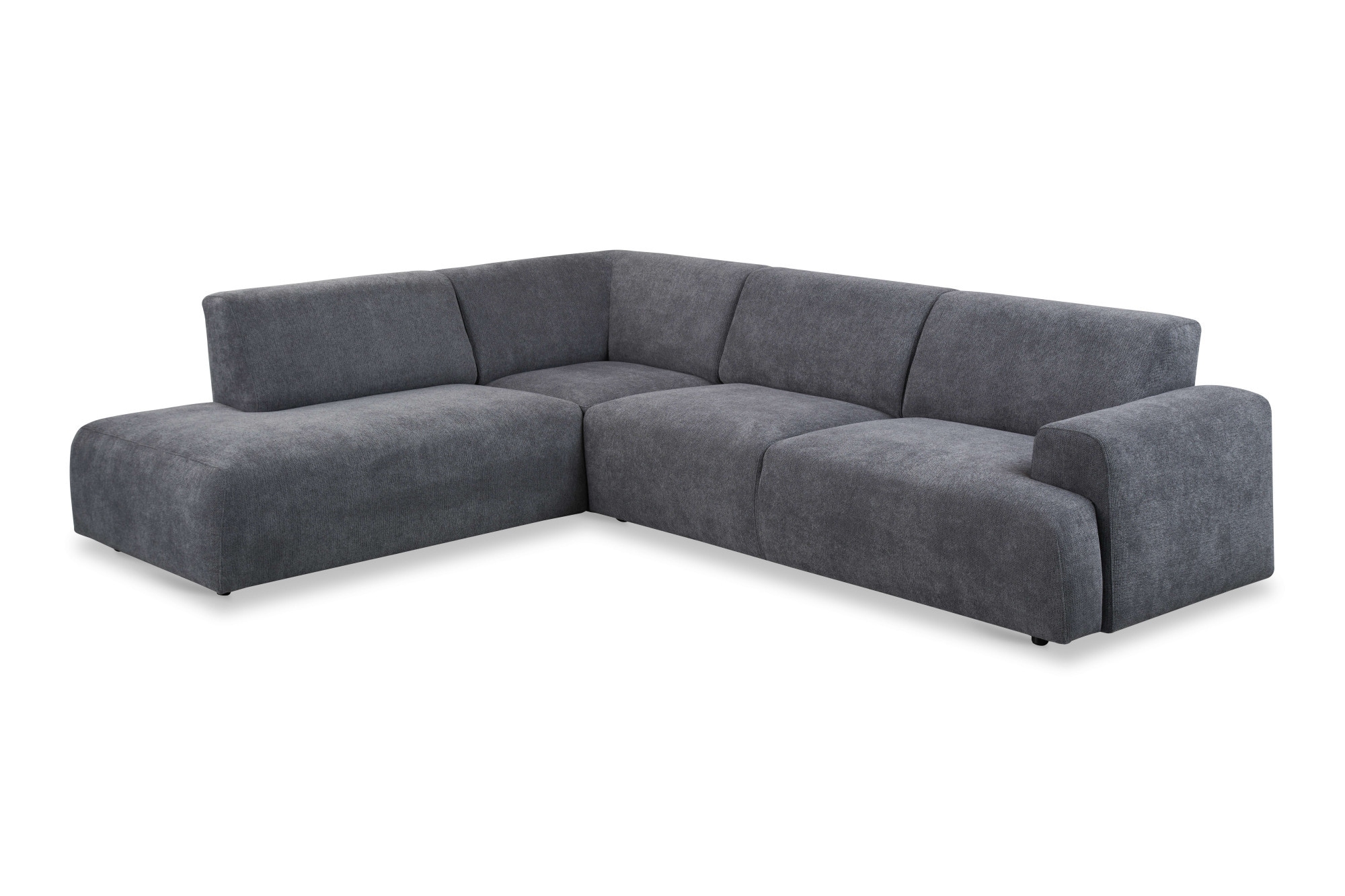 andas Ecksofa »Linkka, Breite 282 cm«, L-Form, in einem weichen Chenille-Stoff, mit Wellenunterfederung