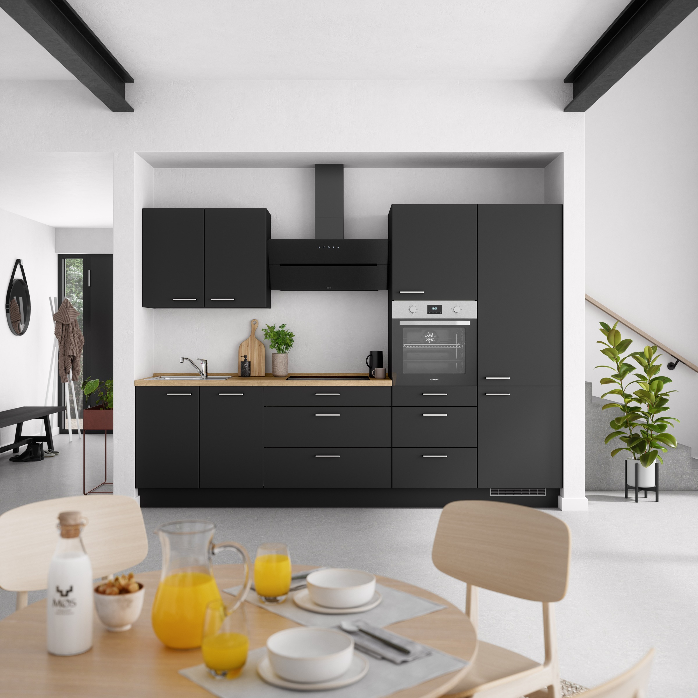 nobilia® Küchenzeile »"Touch II"«, vormontiert, Ausrichtung wählbar, Breite 300 cm, wahlw. mit E-Geräten