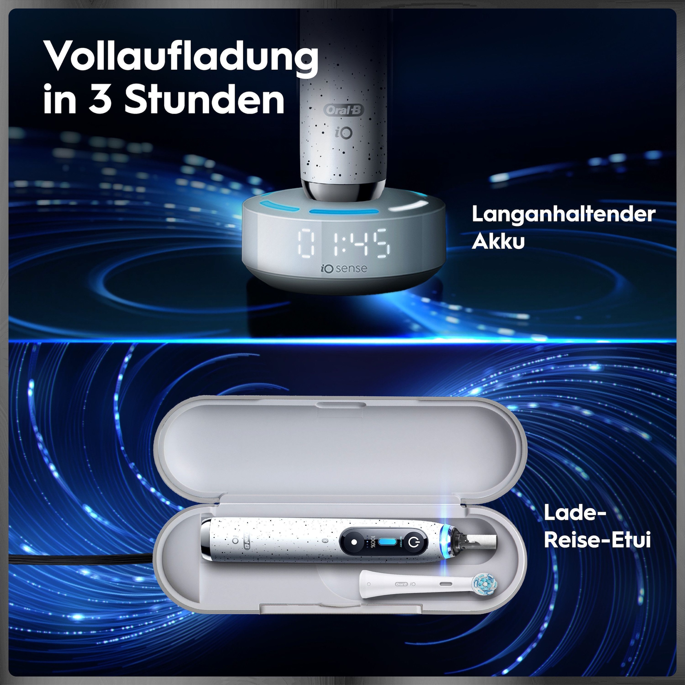 Oral-B Elektrische Zahnbürste »Oral-B iO Series 10« 1 Stk. Aufsteckbürsten iO Sense Zahnputz-Coach | Schnellladestation | Langanhaltender Akku
