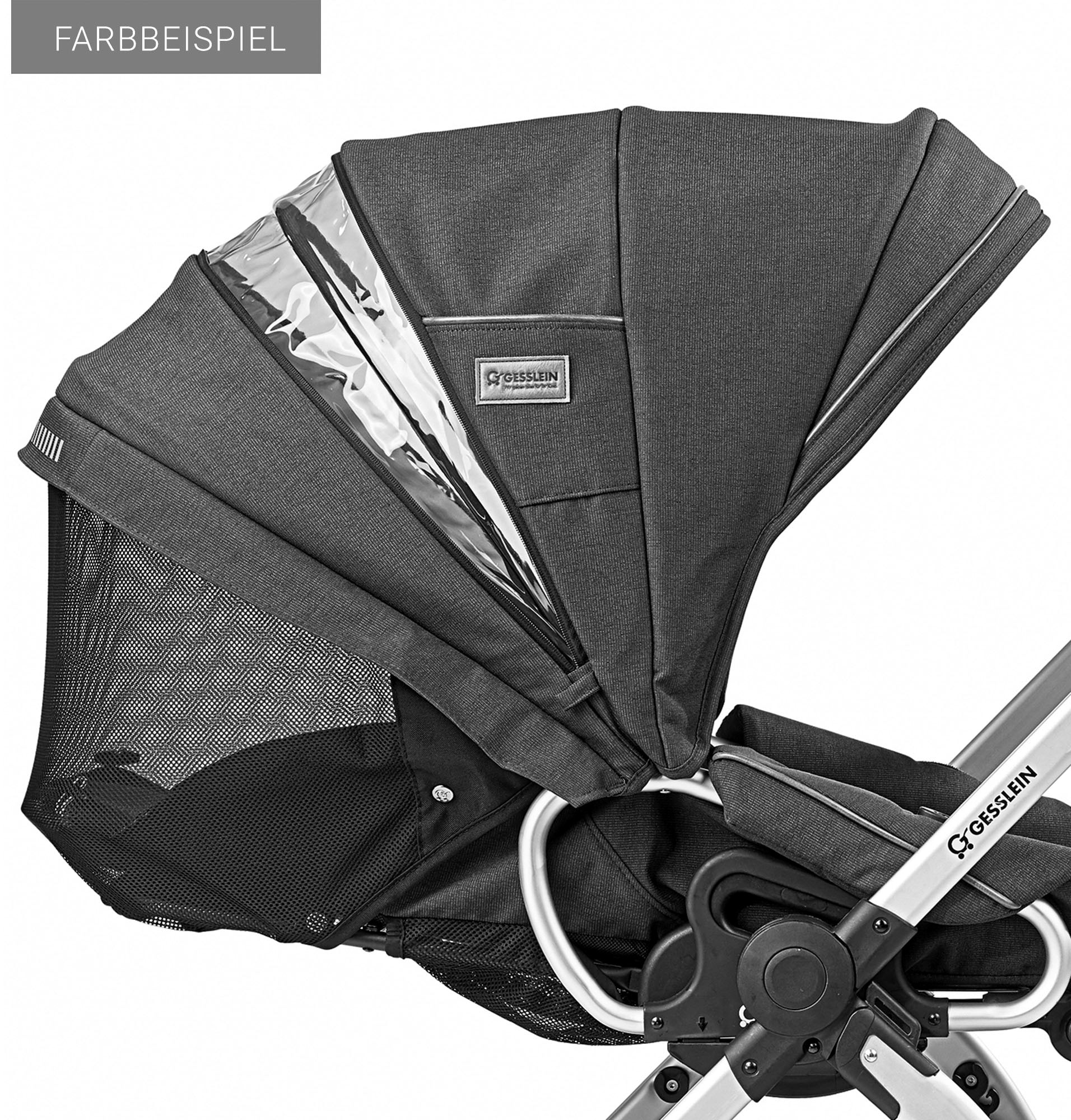 Gesslein Kombi-Kinderwagen »FX4 Soft+ mit Aufsatz Classic schwarz/tabak, petrol«, mit Babywanne Cx3 und Babyschalenadapter