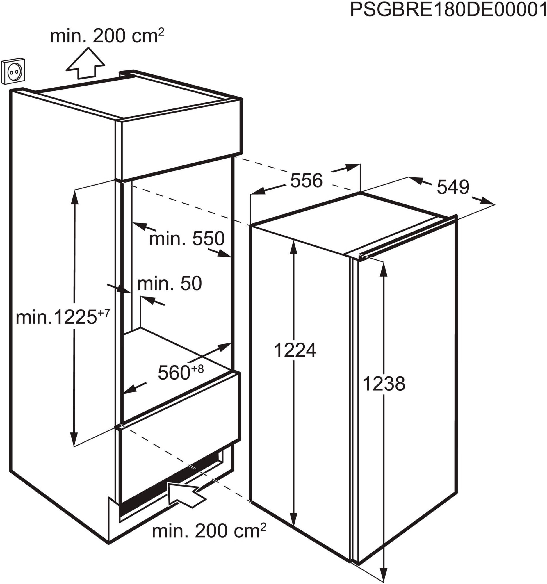 AEG Einbaukühlschrank »TSF5O12EF«, TSF5O12EF 933033359, 122,4 cm hoch, 55,6 cm breit