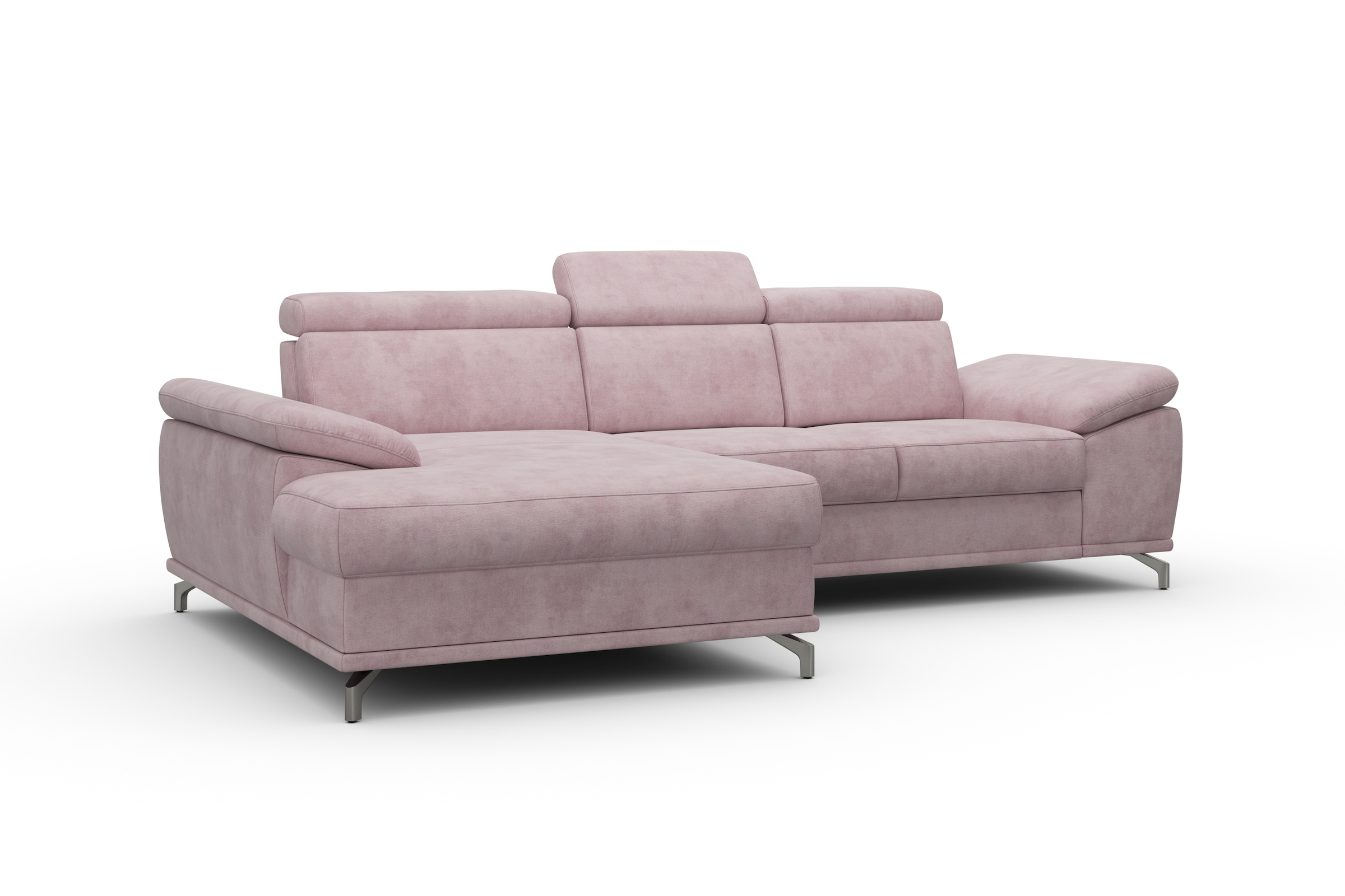 sit&more Ecksofa »Cabrio L-Form, mit Sitztiefenverstellung, Arm- und Kopfteilverstellung«, 2 Nierenkissen, Federkern, optional Bettfunktion und Stauraum