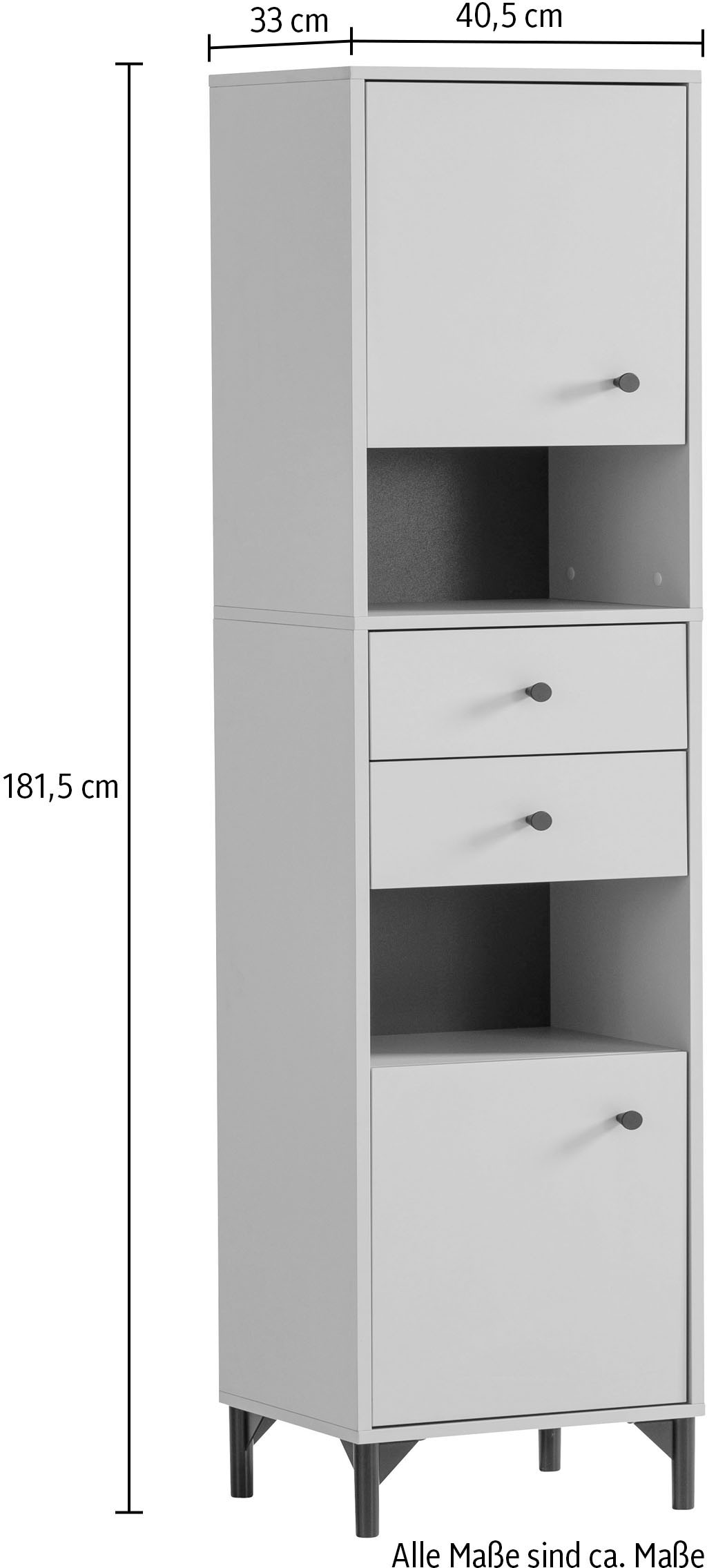 Schildmeyer Hochschrank »Smash, Breite 40 cm« Apricot Dekor, wechselbarer Türanschlag