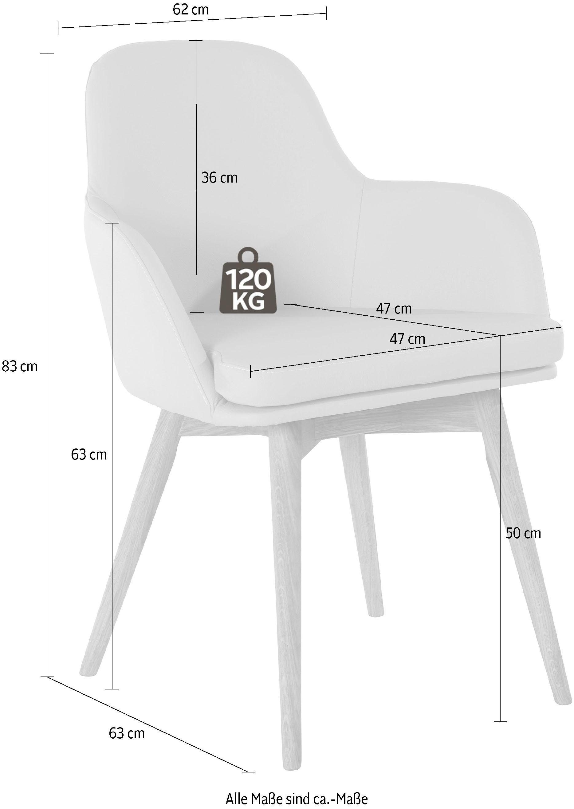 Home affaire Armlehnstuhl »Livry«, (Set), 2 St., NaturLEDER®, Polsterstuhl, Schalenstuhl