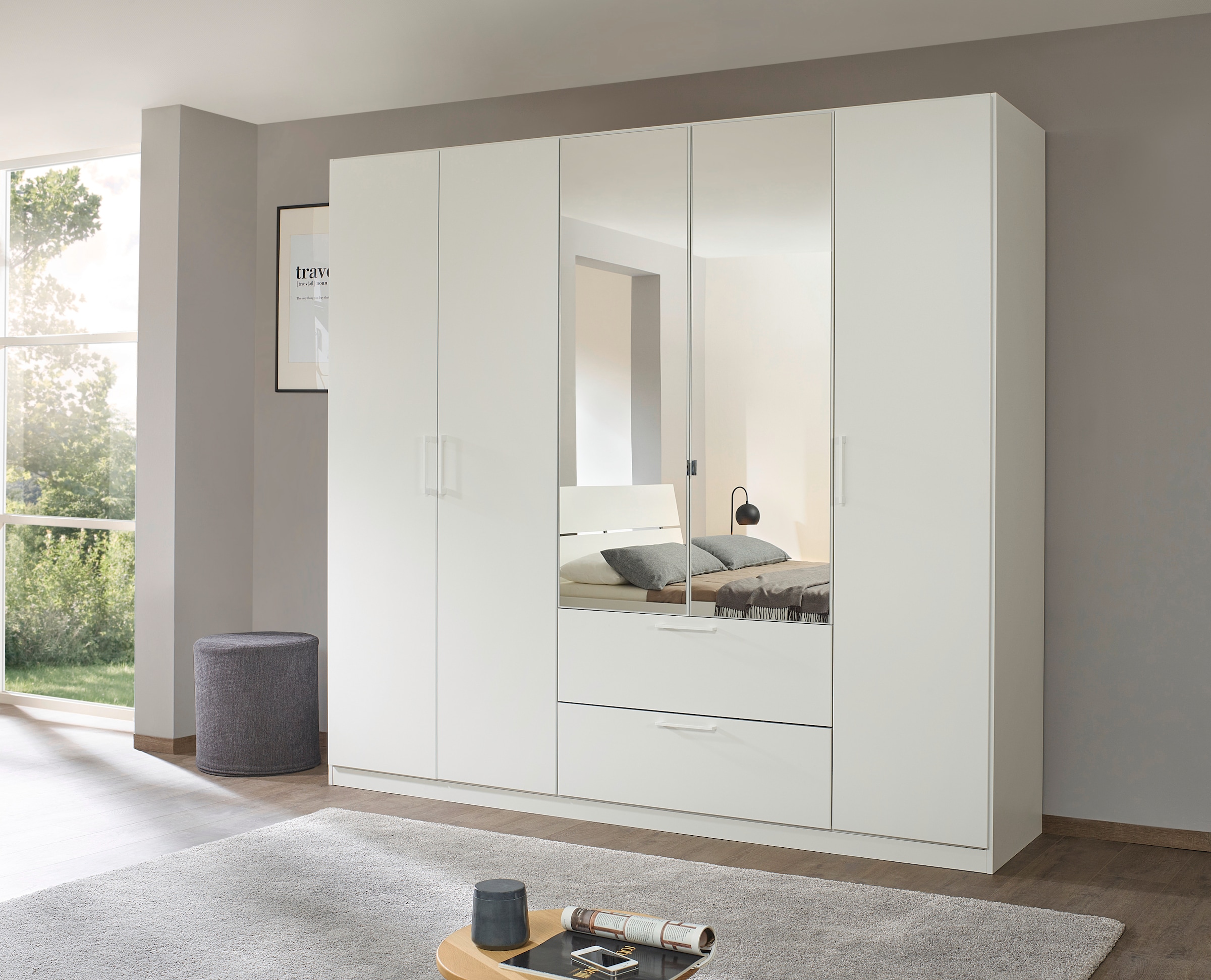 INOSIGN BY RAUCH Drehtürenschrank »Kleiderschrank Schrank Garderobe Wäscheschrank CHALLENGER«, mit Spiegeltüren und geräumigen Schubladen MADE IN GERMANY
