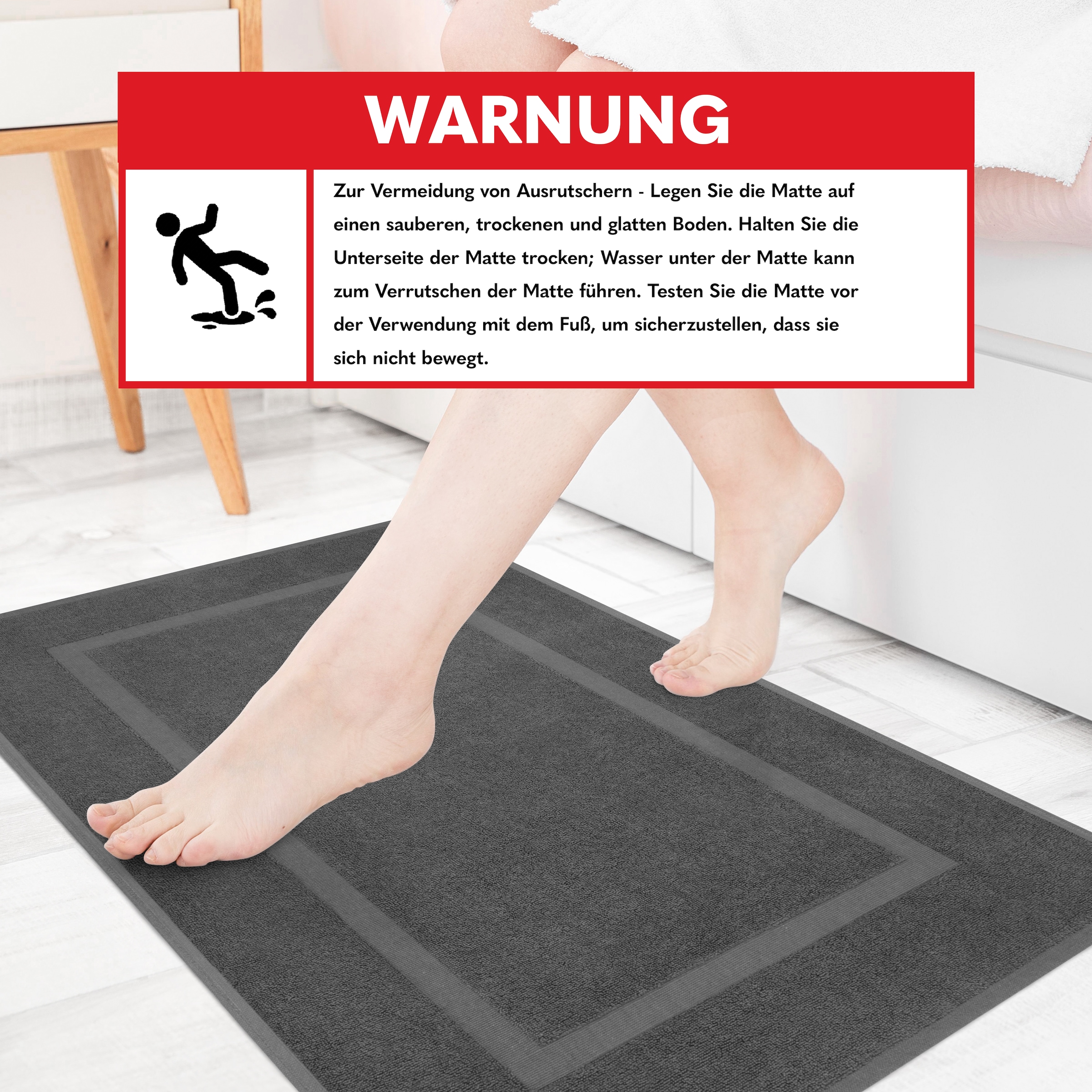 HAMMETEX Badematte »Hotelmatte, Duschvorleger«, rutschhemmend beschichtet, beidseitig nutzbar, 2-teiliges Set, einfarbig, 100% Baumwolle