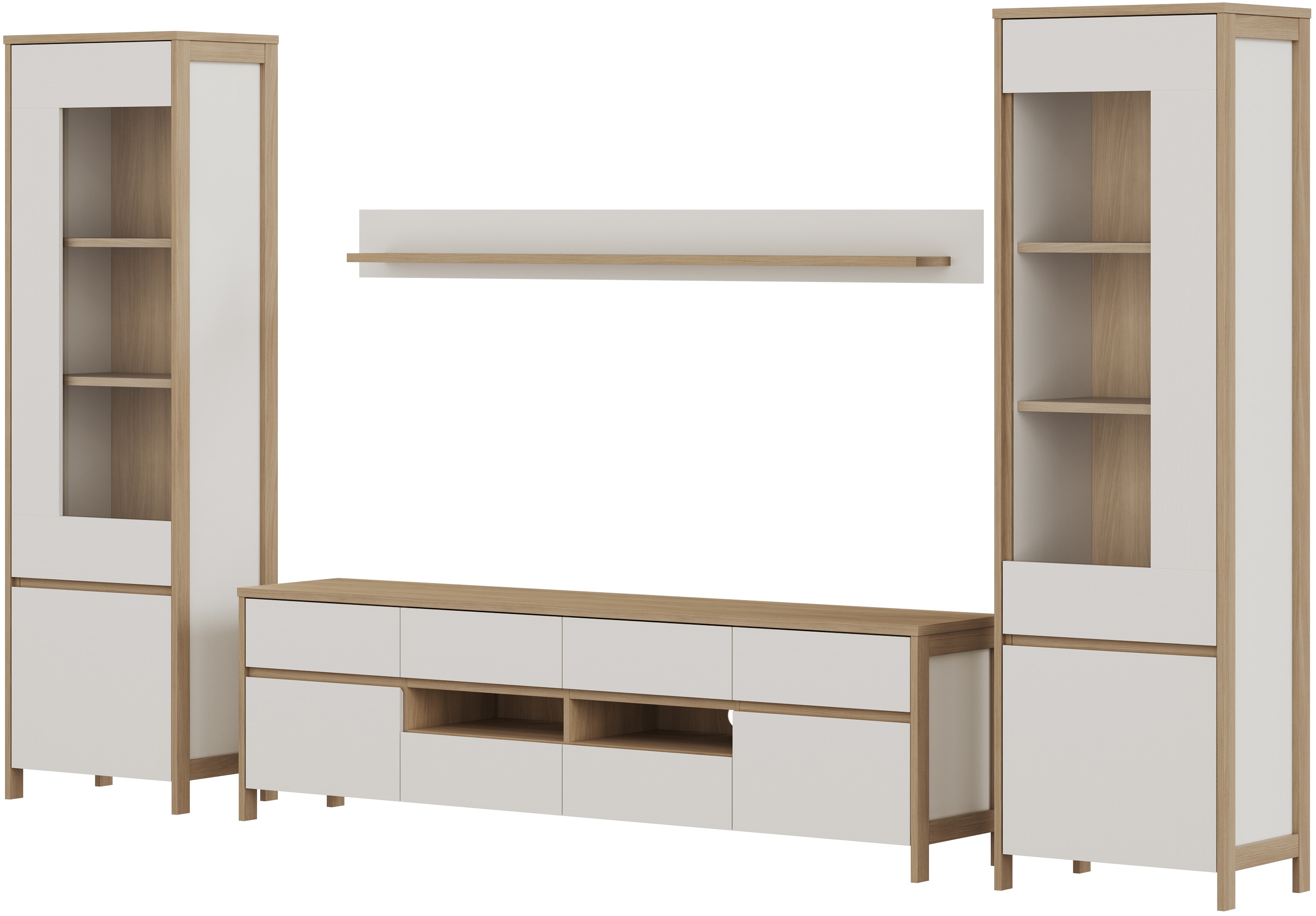 Home affaire Wohnwand »Stranda, moderne Anbauwand, Komplettset im Scandi-St günstig online kaufen