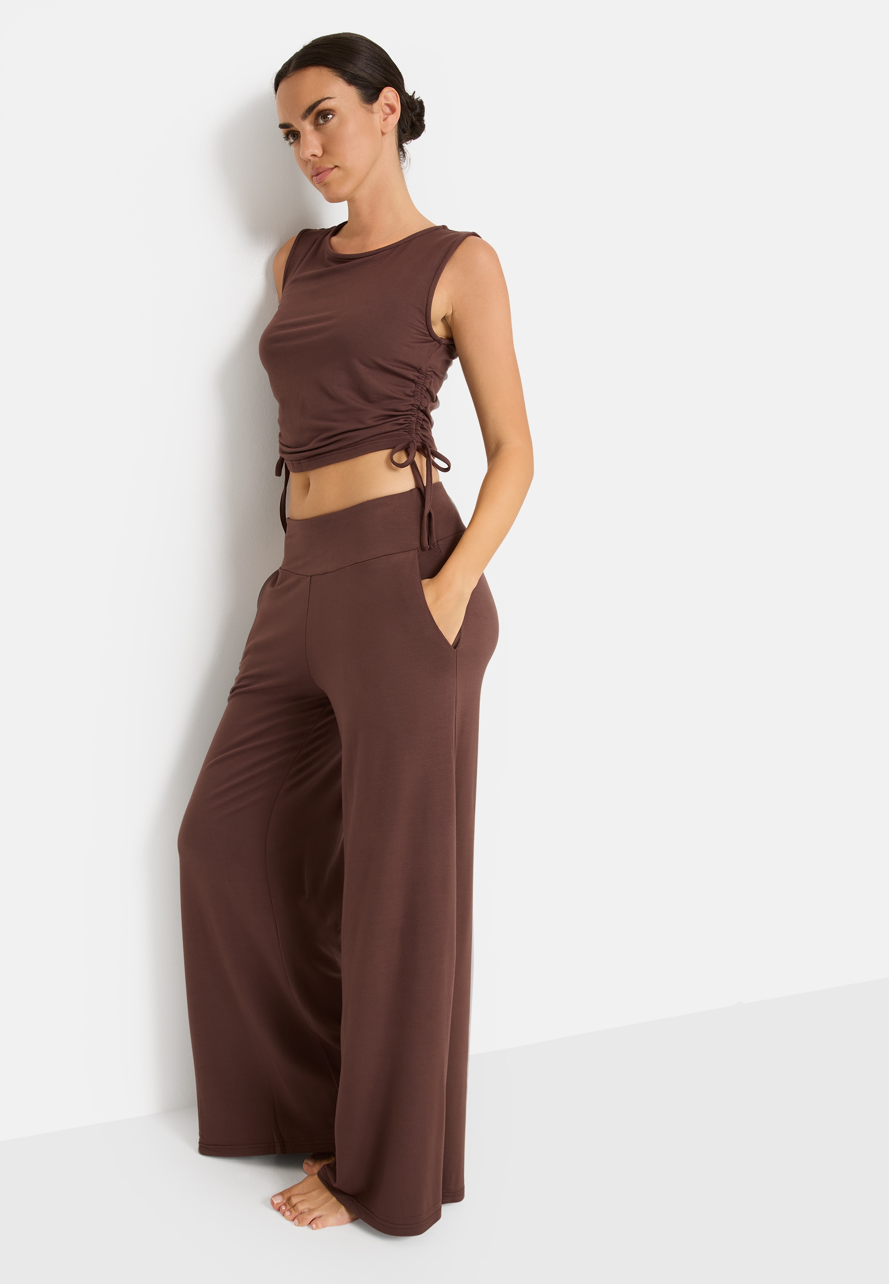LSCN by LASCANA Rundhalsshirt seitlich zum binden