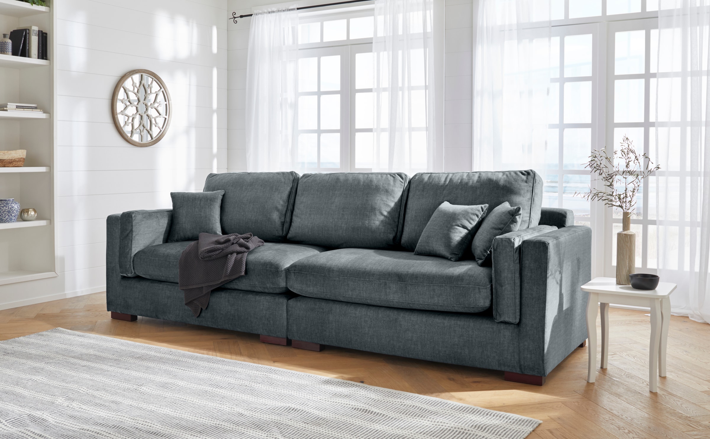 Home affaire Big-Sofa »Fresh Pond«, in vielen Bezugsqualitäten und Farben, B/T/H: 290/96/95 cm