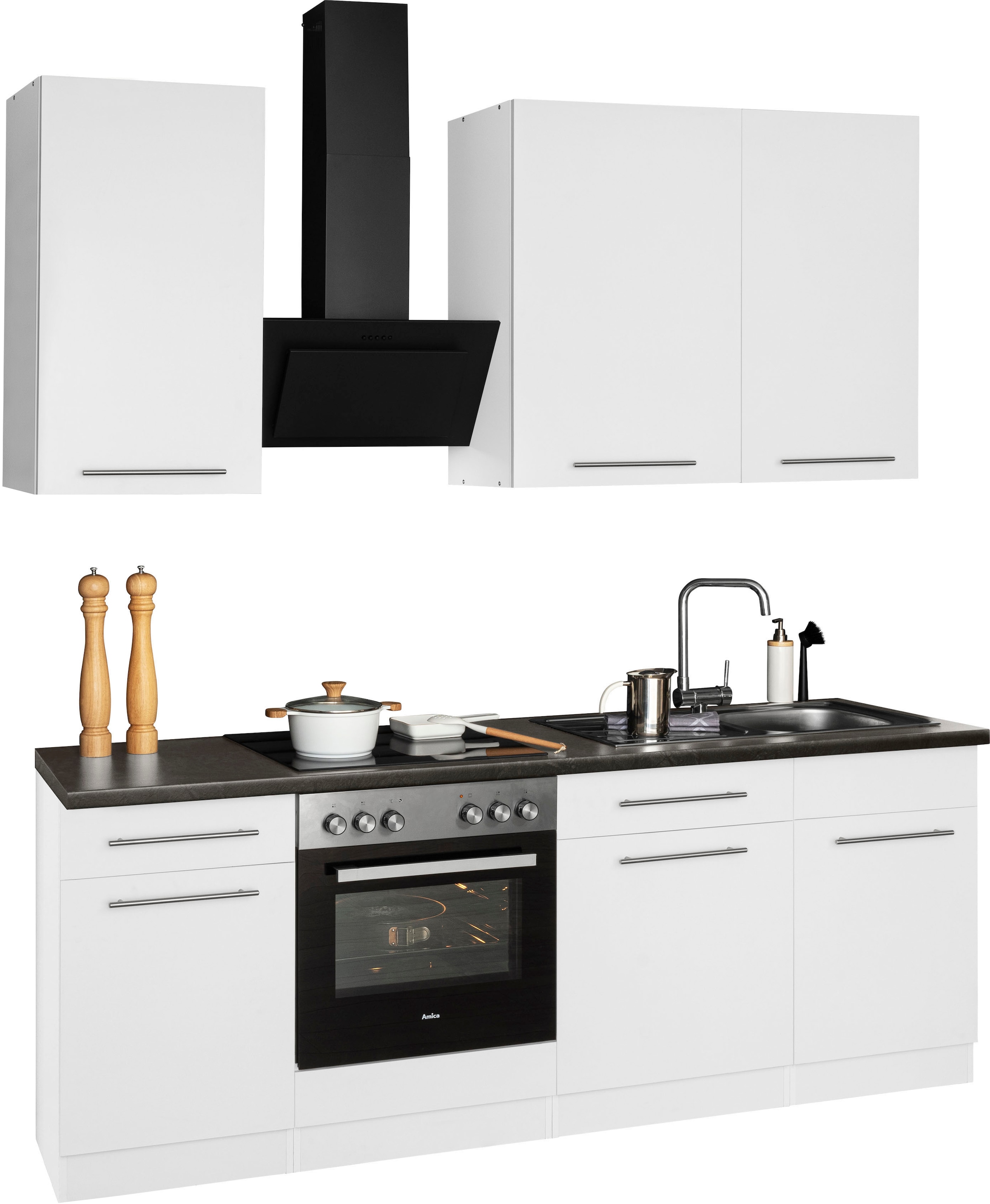 wiho Küchen Küchenzeile »Unna«, mit E-Geräten, Breite 220 cm auf Rechnung  bestellen