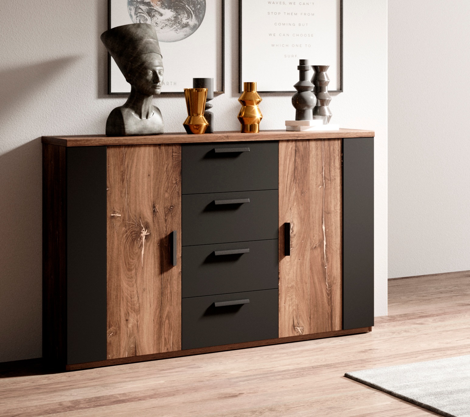 Home affaire Schubkastenkommode »Sigma, Breite 132 cm, moderne Schubladenko günstig online kaufen