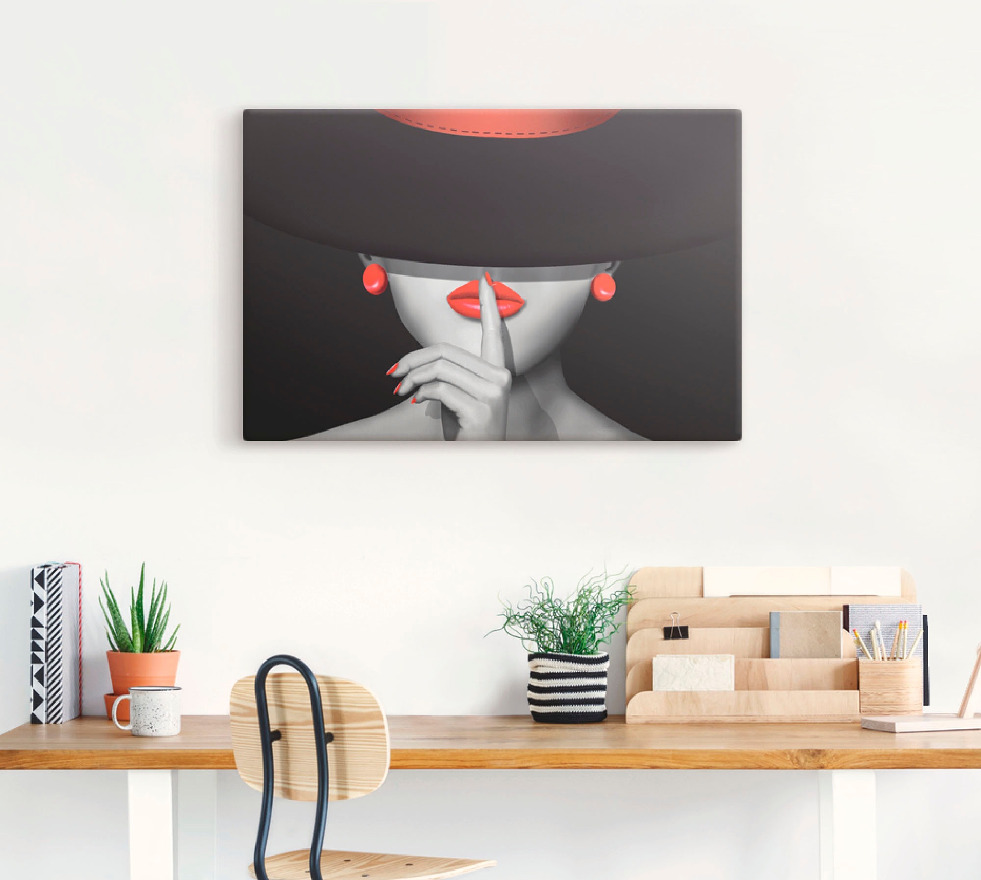 Artland Wandbild »Sei still«, Frau, (1 St.), als Alubild, Outdoorbild, Leinwandbild, Poster, Wandaufkleber