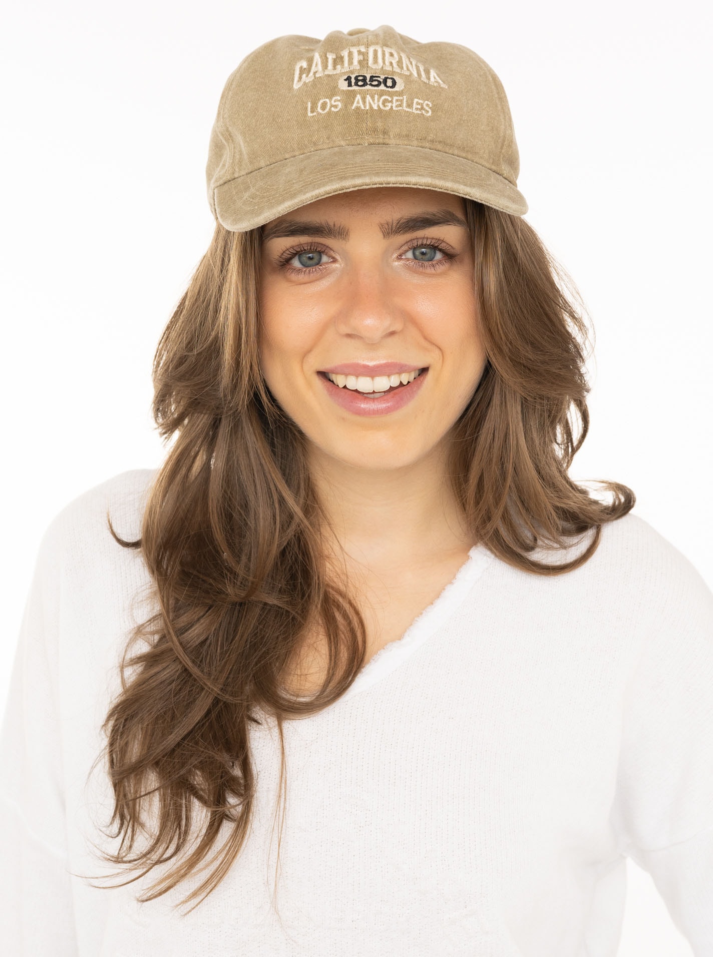 Zwillingsherz Baseball Cap »"California"« Vintage Look, Statement Stickerei