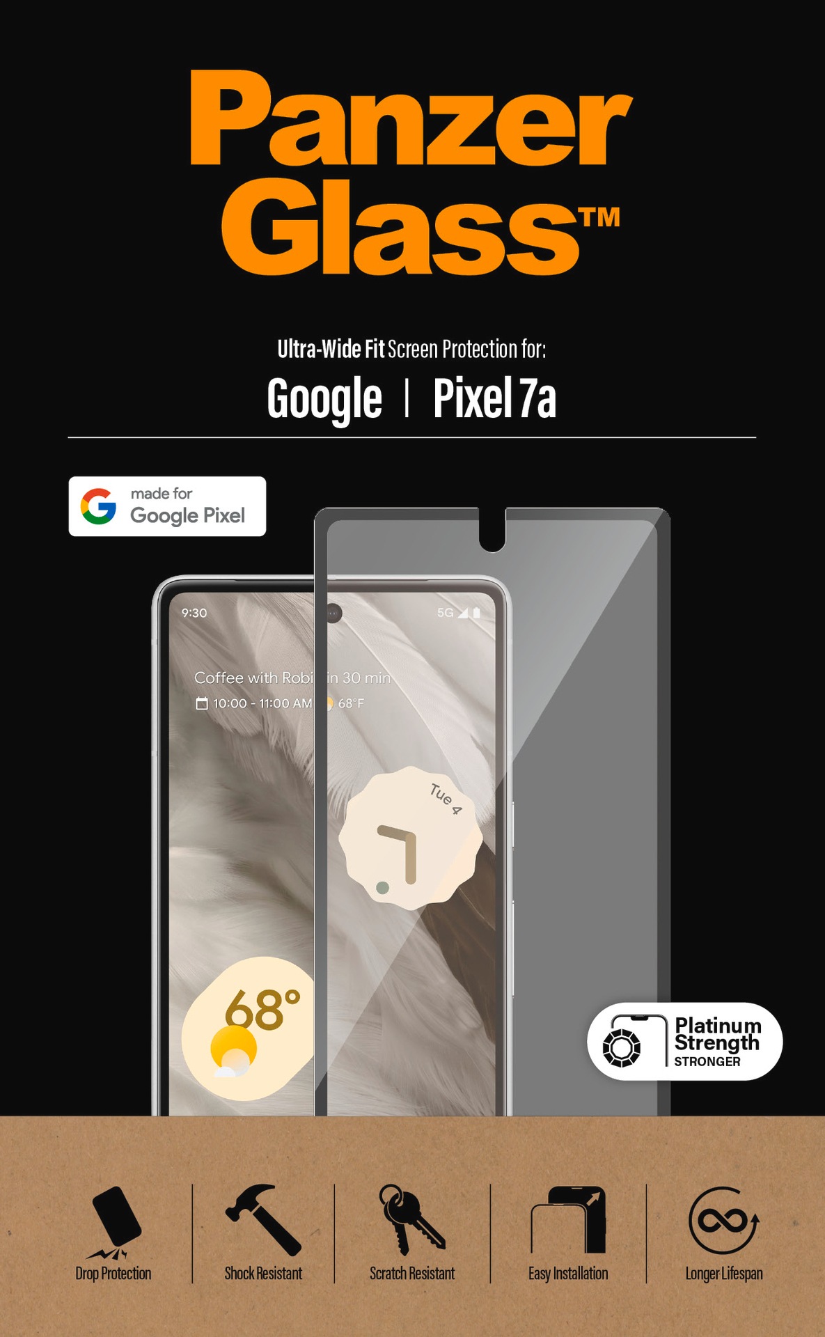 PanzerGlass Displayschutzglas »Screen Protector Ultra Wide Fit« für Google Pixel 7a