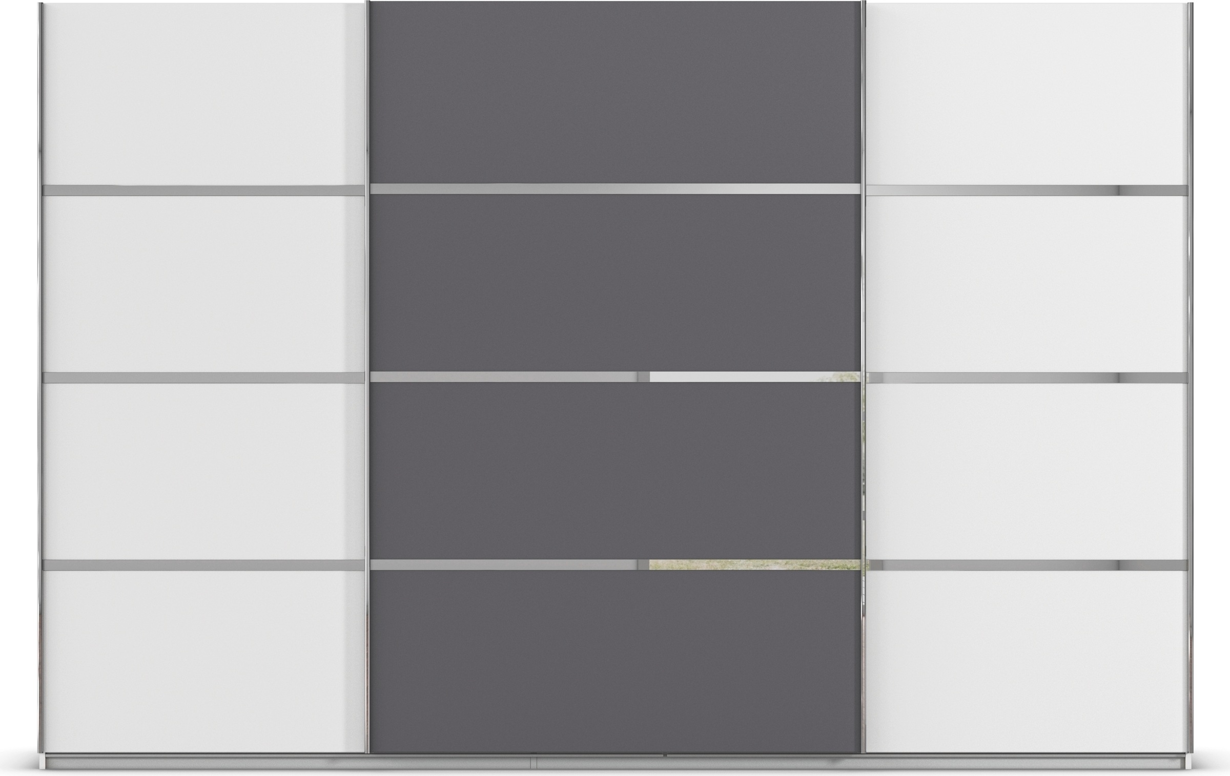 rauch Kleiderschrank »Schwebetürenschrank Garderobe Schrank TOP ANGEBOT Avola«, (in 3 verschiedenen Ausstattungen BASIC/CLASSIC/PREMIUM), mit eleganten Zierleisten in Chrom, Schwarz oder Weiß MADE IN GERMANY