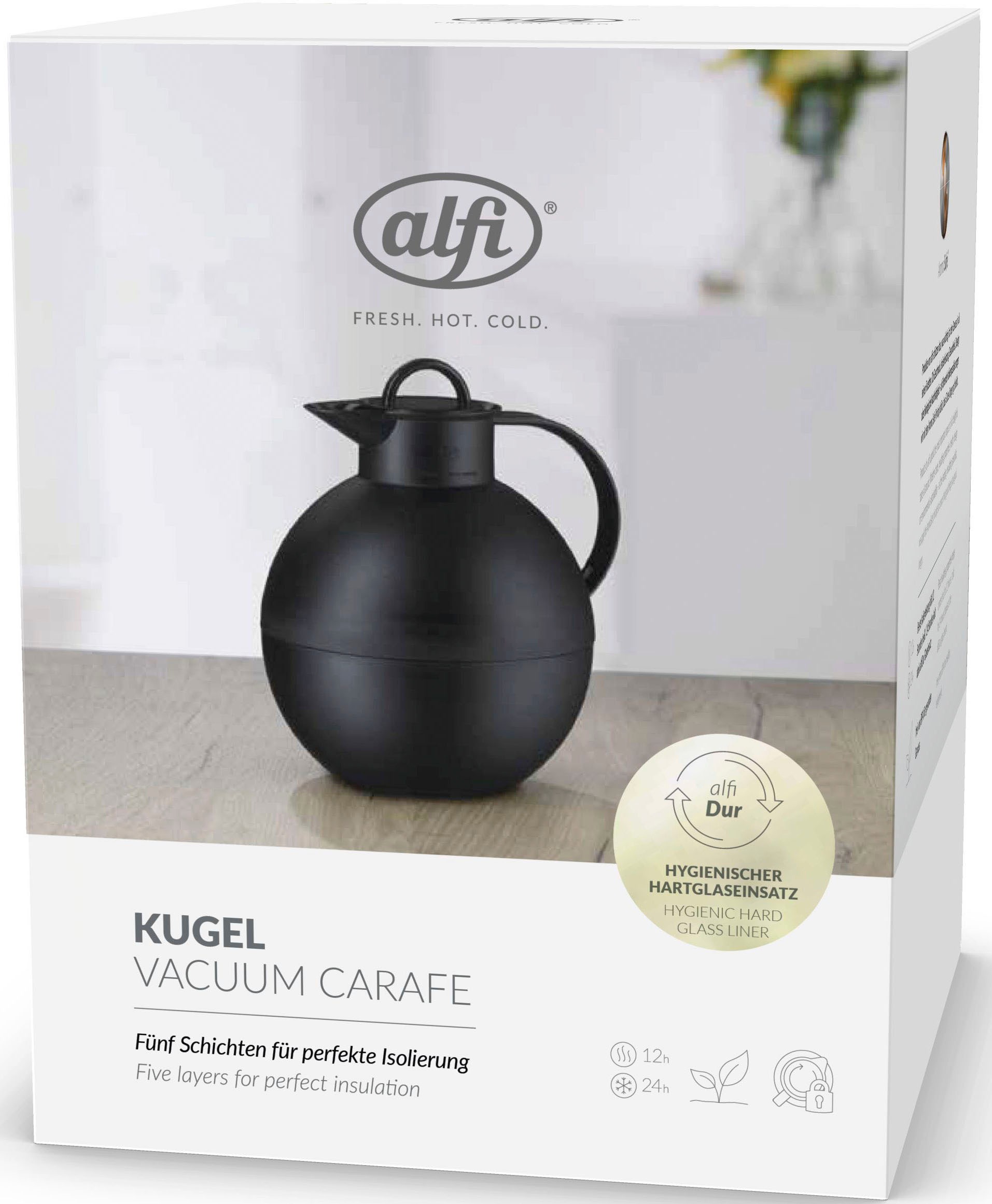 Alfi Isolierkanne »KUGEL«, 0,94 l, Kunststoff, Glas, mit AromaSafe® für puren Genuss