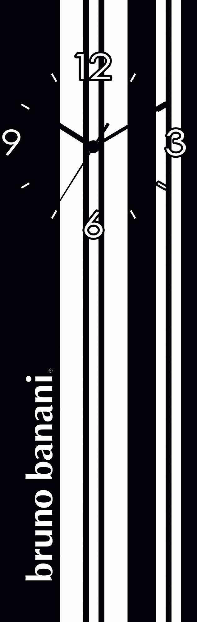 Bruno Banani Wanduhr »Stripes auf Glas«, analog, 20 cm
