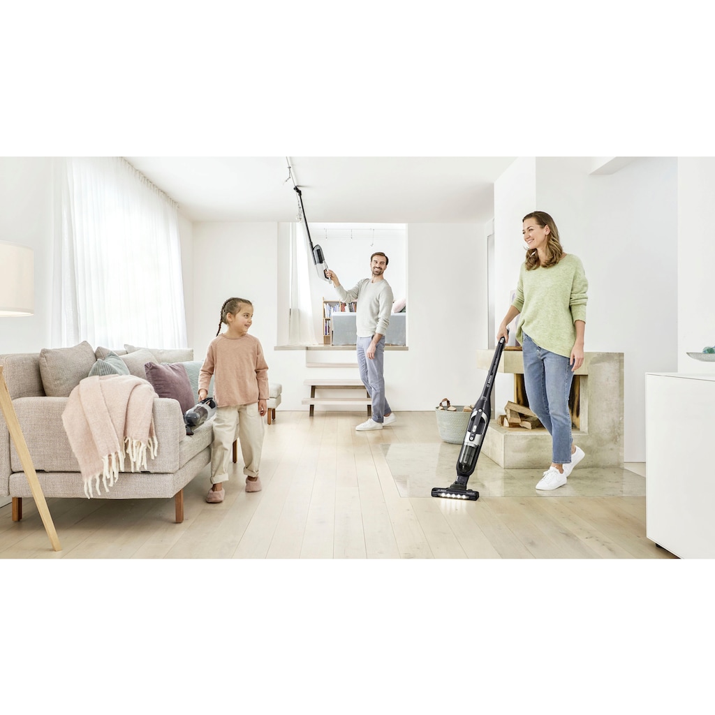 BOSCH Akku-Hand-und Stielstaubsauger »Flexxo Gen2 Serie 4 BBH3P2801, 28 V, Düse mit LED-Licht, freistehend«, integriertes Zubehör, alle Bodenarten, bis 55 min Laufzeit, schwarz