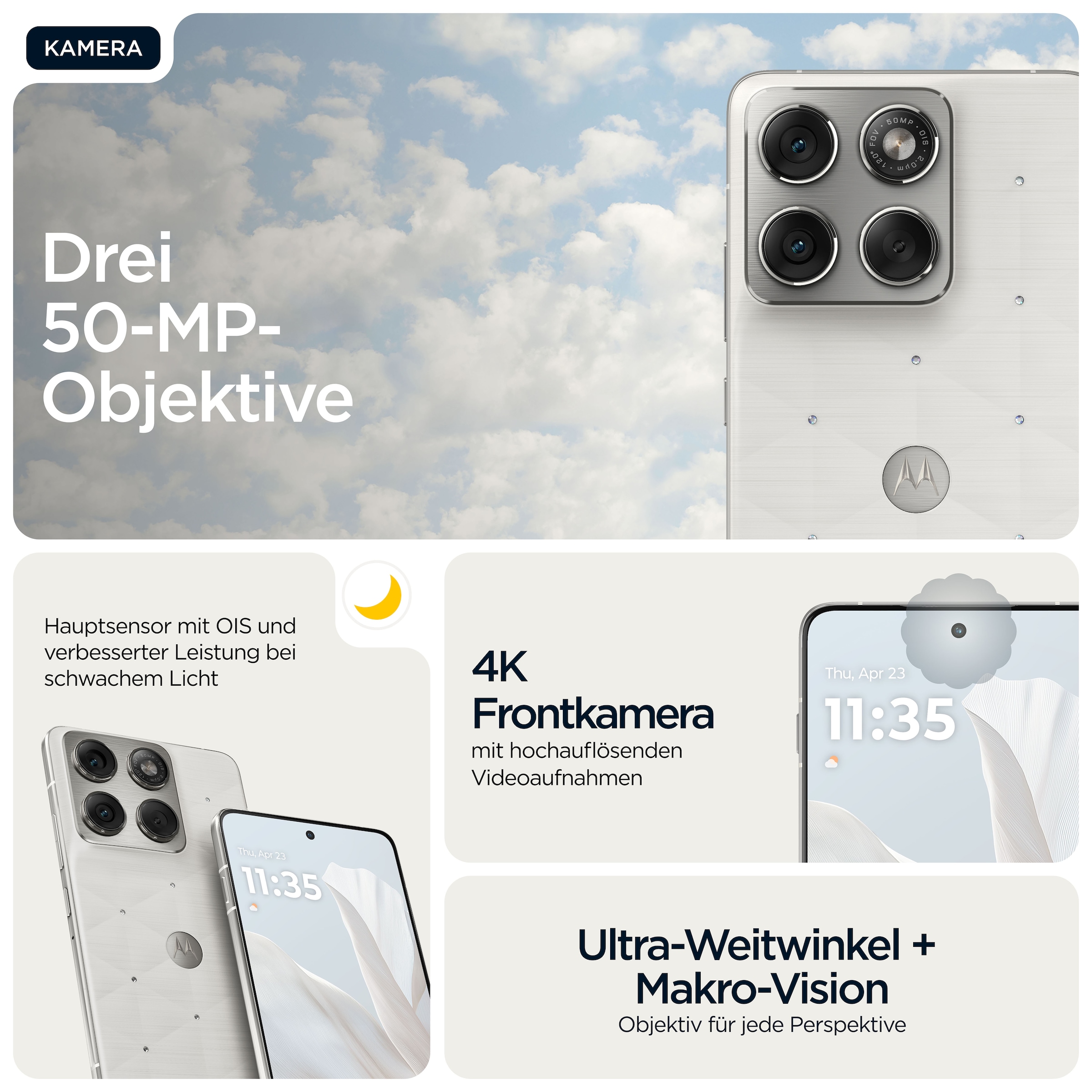 Motorola Smartphone »edge 70 512GB« PANTONE® Cloud Dancer