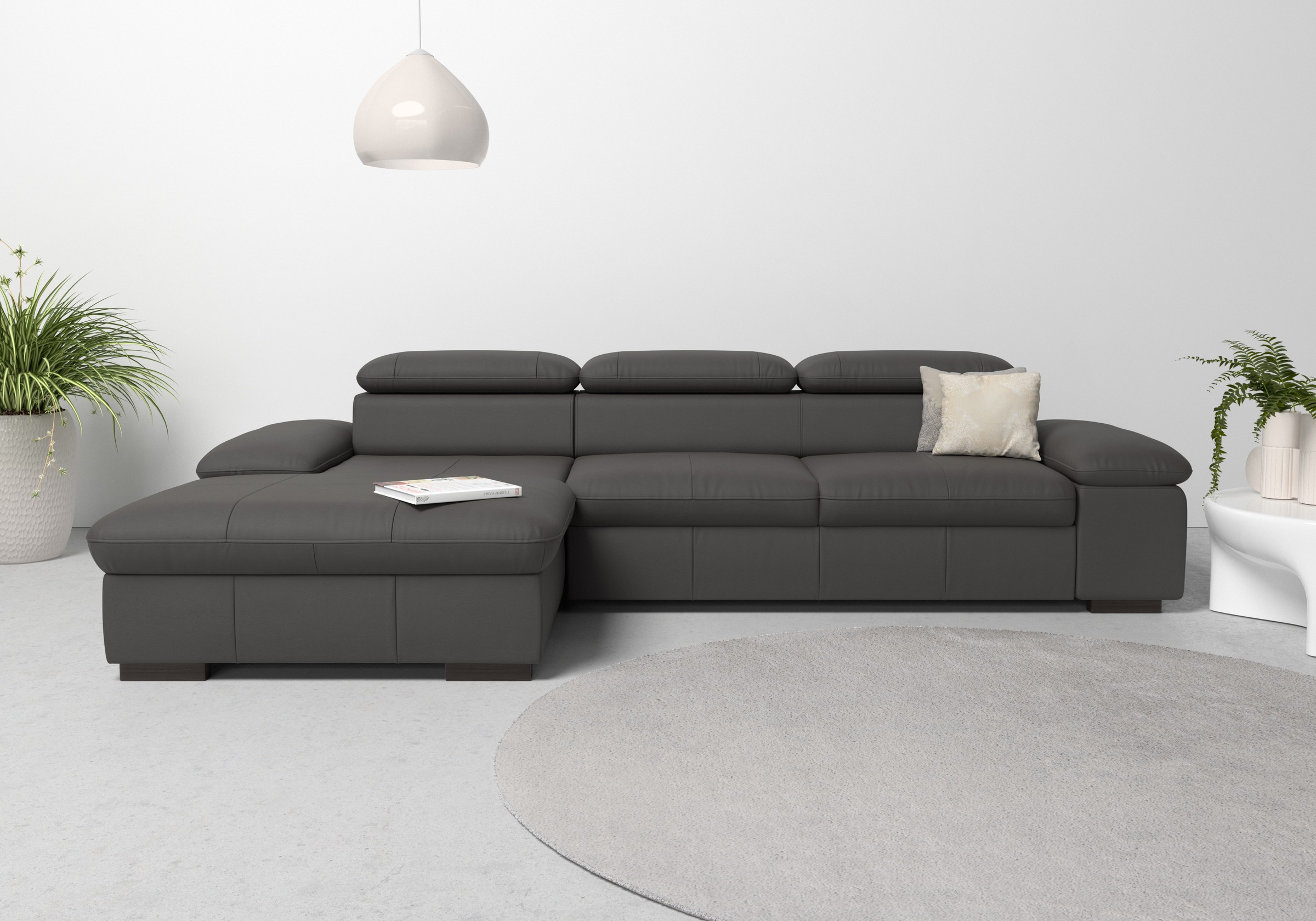 Home affaire Ecksofa »Alberto L-Form«, mit Kopfteilverstellung, wahlweise mit Bettfunktion