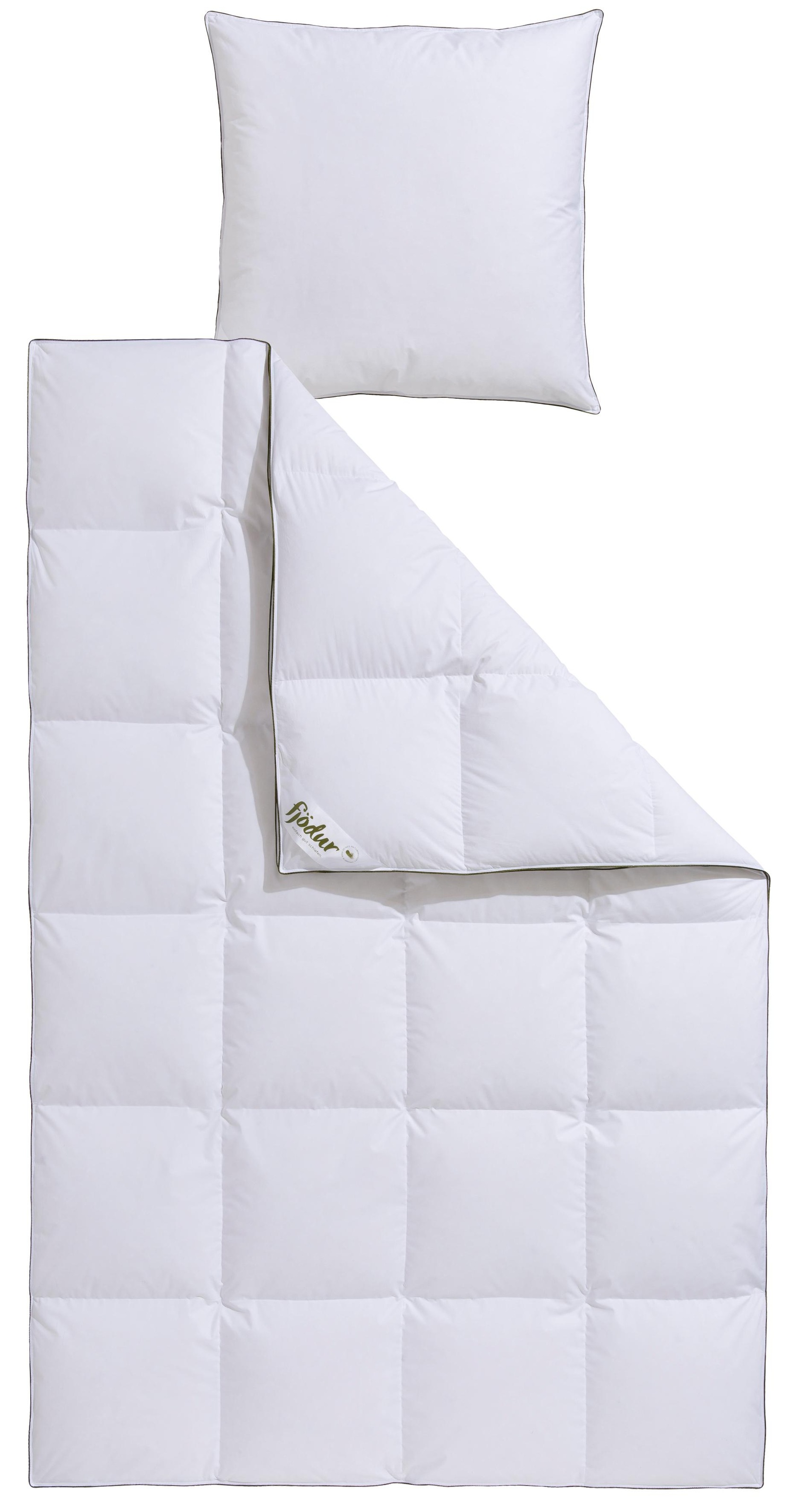 fjödur Gänsedaunenbettdecke + Kopfkissen »Franzisk, Bettwaren-Set, 135x200 günstig online kaufen