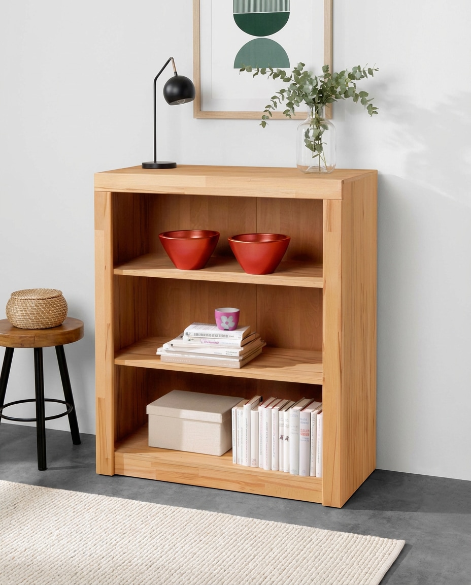 VOGL Möbelfabrik Bücherregal »Toronto« in 2 Höhen, Breite 90 cm, teilmassiv, Made in Germany