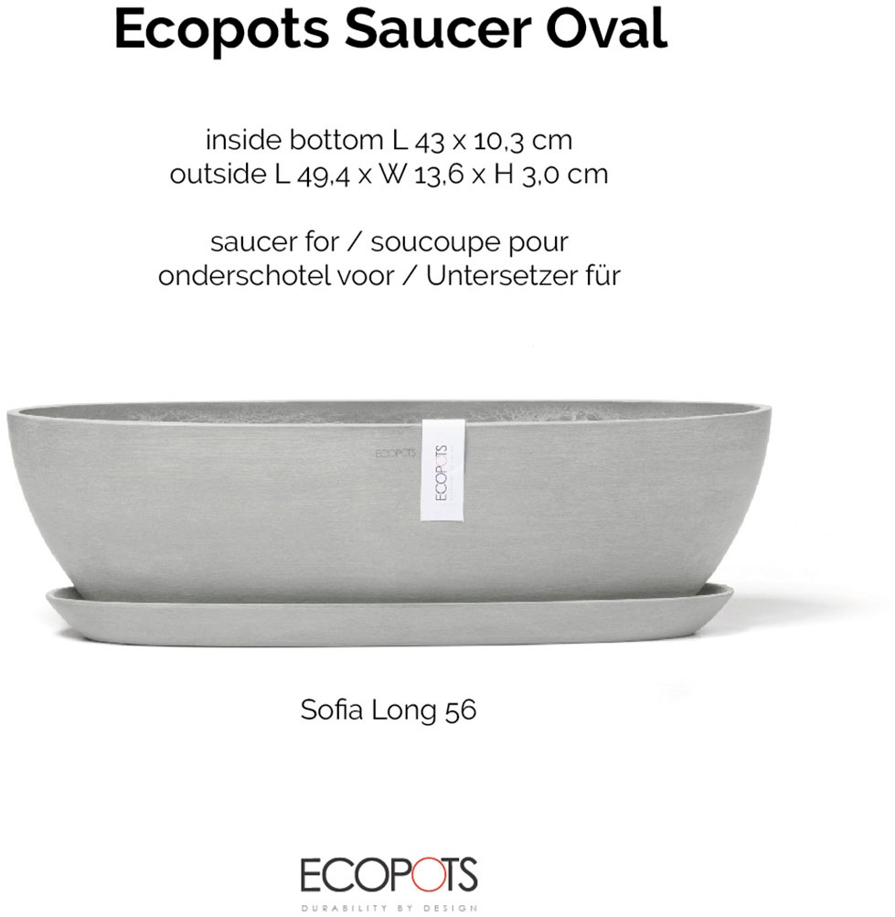 ECOPOTS Blumentopfuntersetzer »SAUCER OVAL White Grey« BxTxH: 13,6x13,6x3 cm