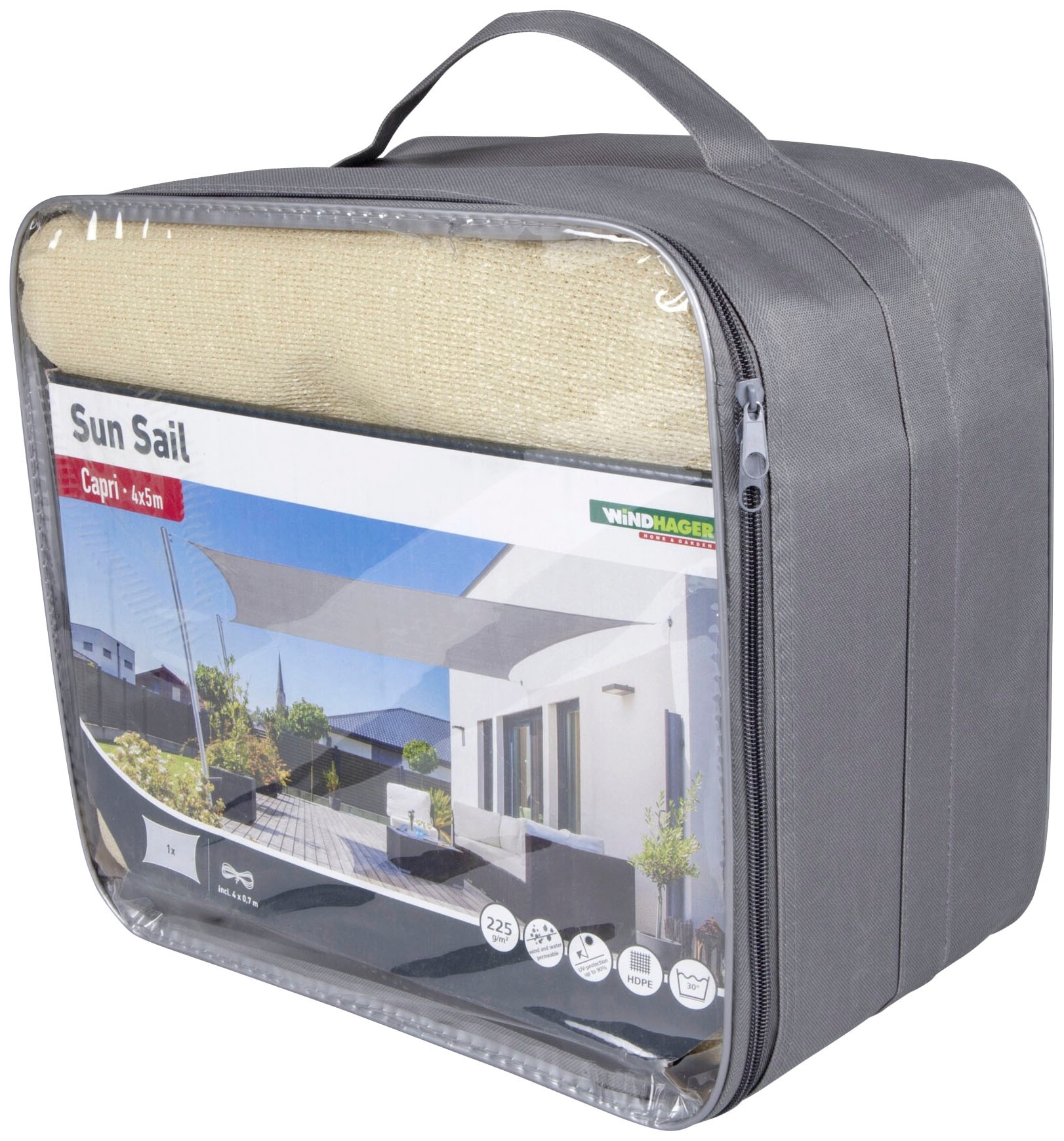 Windhager Sonnensegel »Capri Rechteck«, 4x5m, champagner