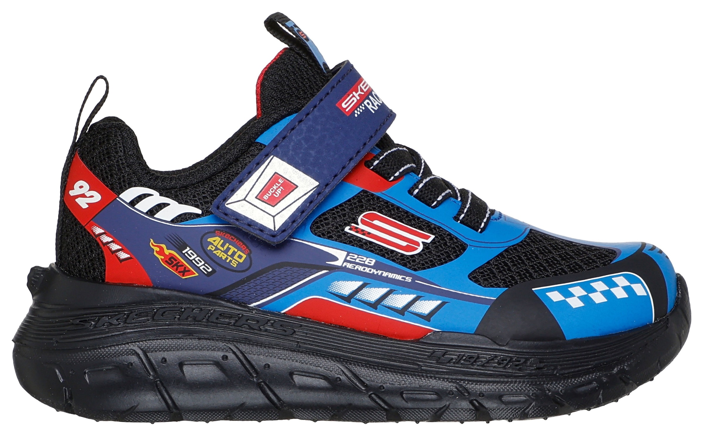 Skechers Lauflernschuh »SKECH TRACKS«, Sneaker mit vielen coolen Prints, Größenschablone zum Download