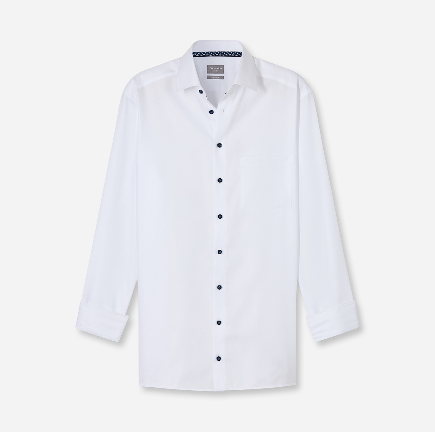 OLYMP Businesshemd »Luxor Comfort Fit New-Kentkragen« kontrastfarbene Details an Krageninnenseite, comfort fit