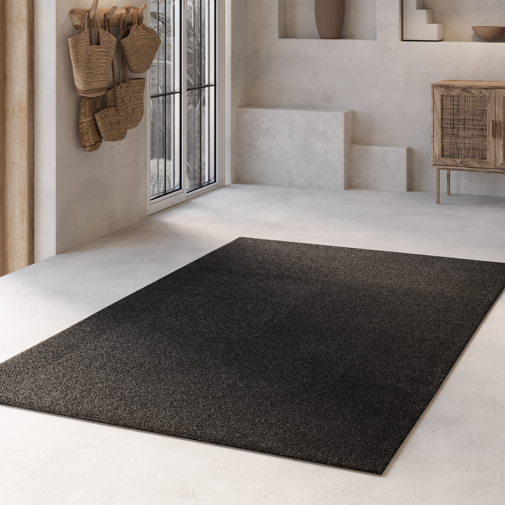 Wecon home Basics Hochflor-Teppich »Nova«, quadratisch, 25 mm Höhe, Shaggy, günstig online kaufen