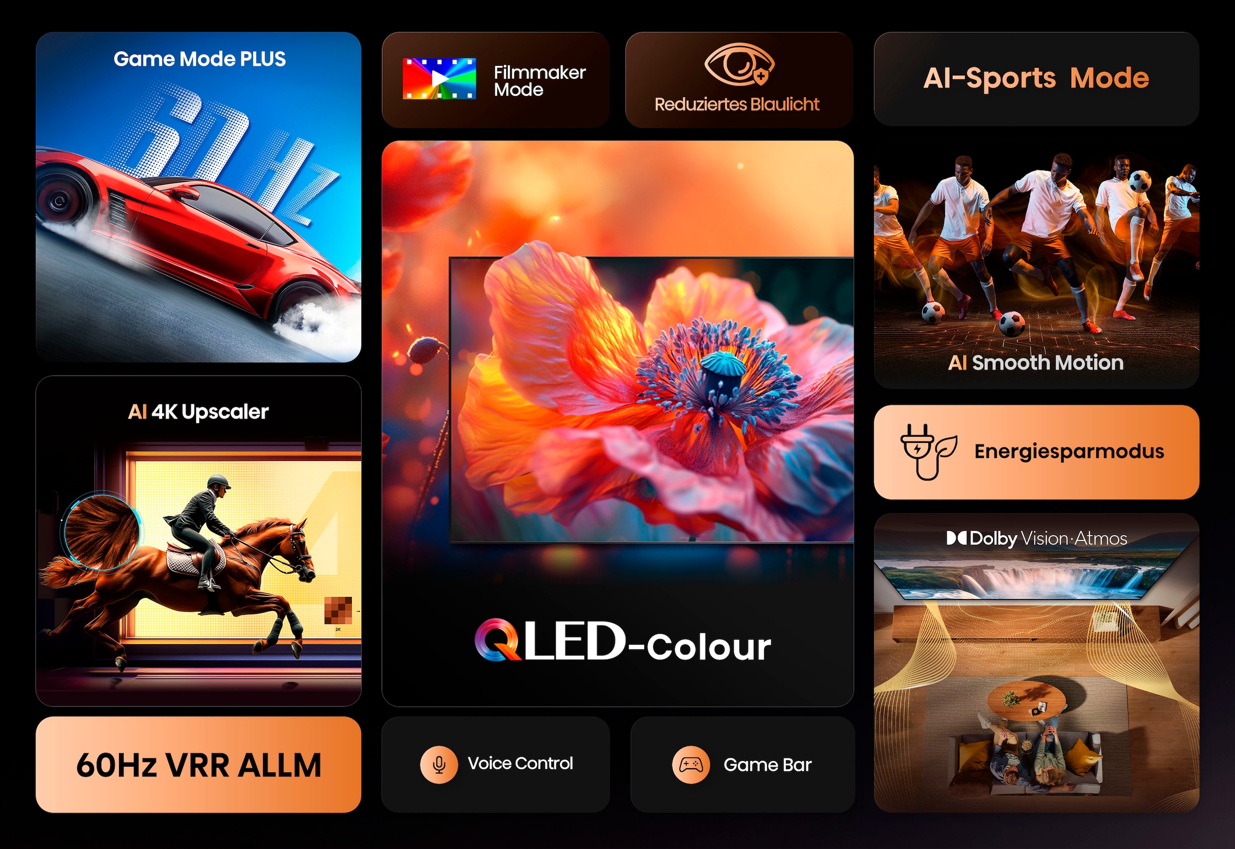 Hisense QLED-Fernseher »55E77Q«, 4K Ultra HD, Smart-TV, 4K UHD QLED