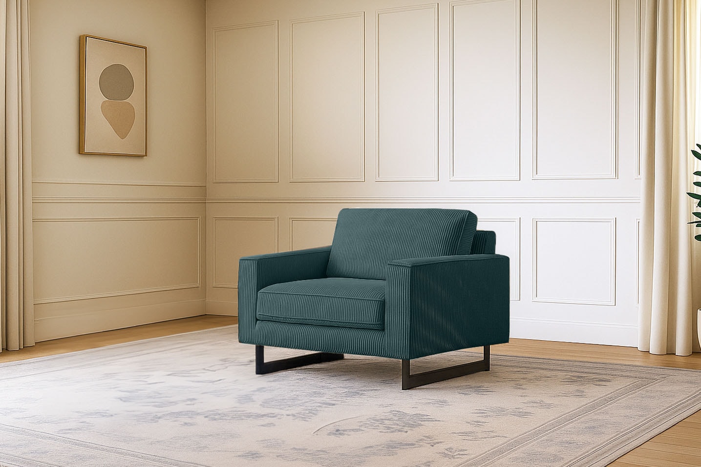 Home affaire Loveseat »Pinto 105 cm, Cord, Chenille, Lederoptik« mit Keder, günstig online kaufen