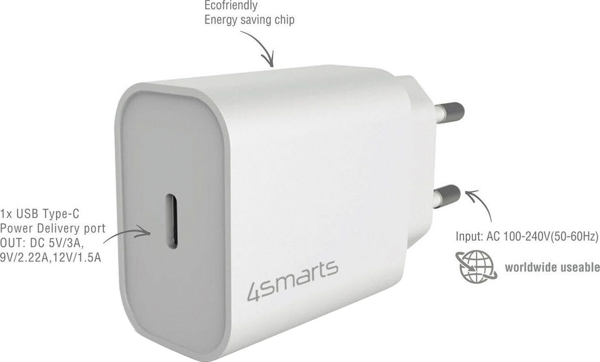 4smarts Smartphone-Ladegerät »Schnelllade-Set 20W mit 1.5m USB-C