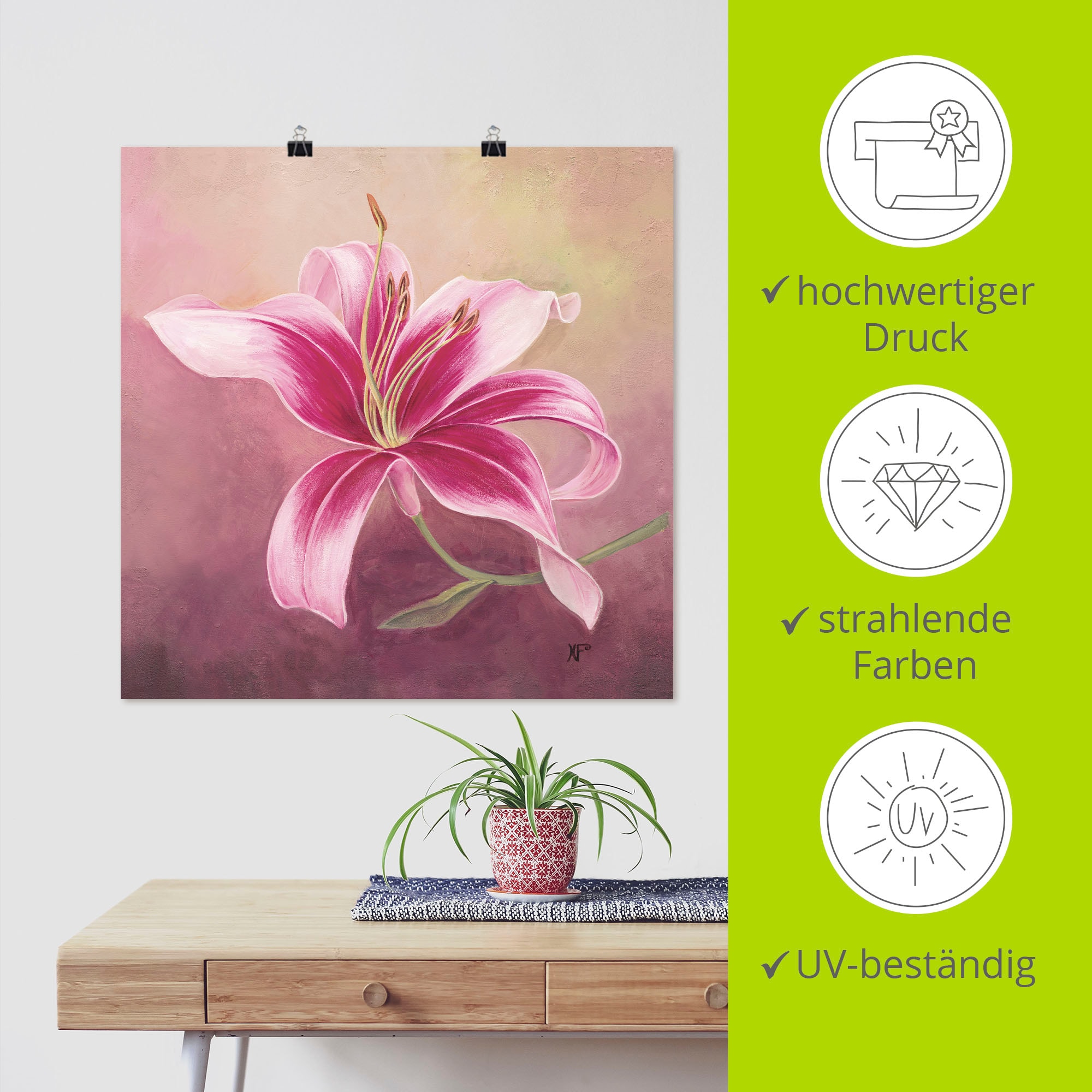 Artland Wandbild »Frühe Lilie« Blumen 1 Stk. tlg. als Leinwandbild, Poster in verschied. Größen