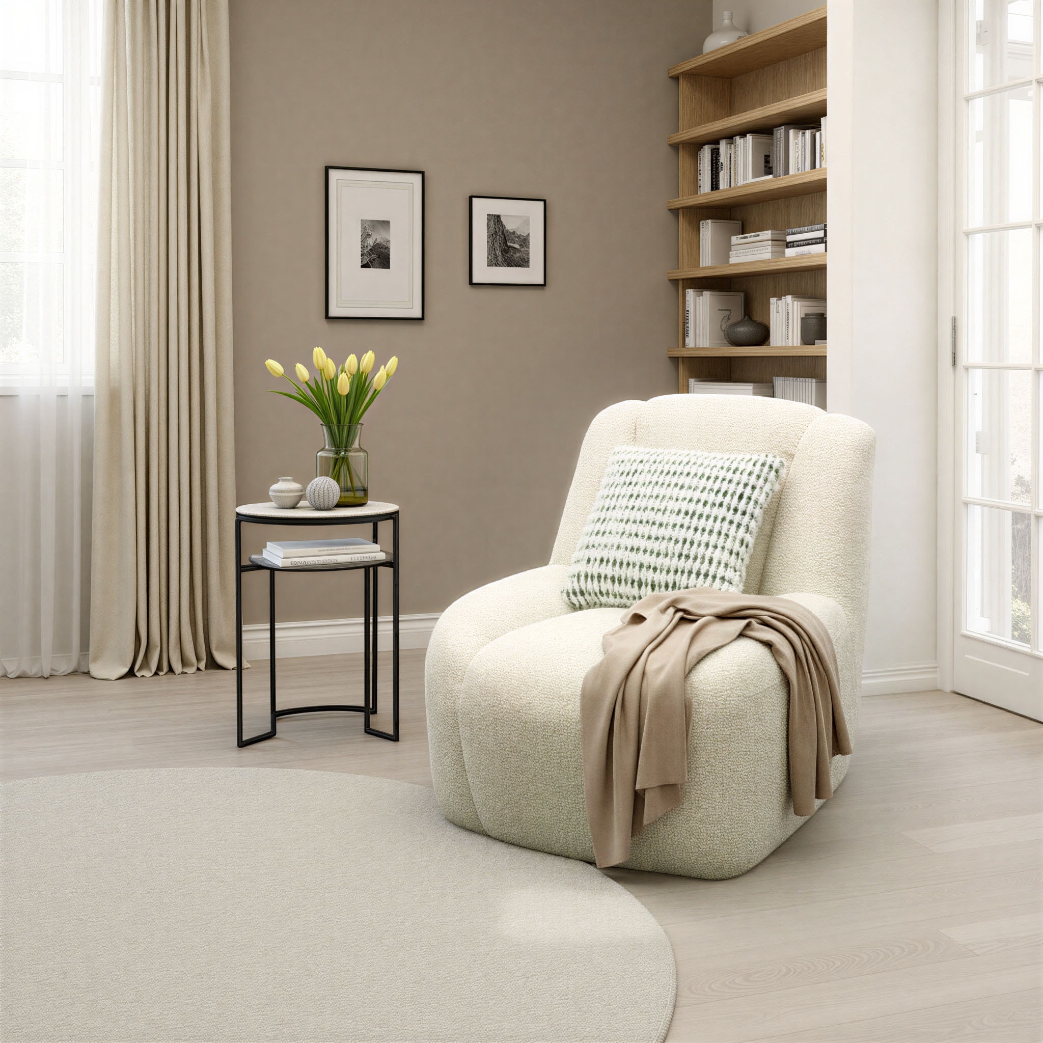 DOMO collection Sessel »Ryos, organische Form« skulpturale Opik, cozy chic