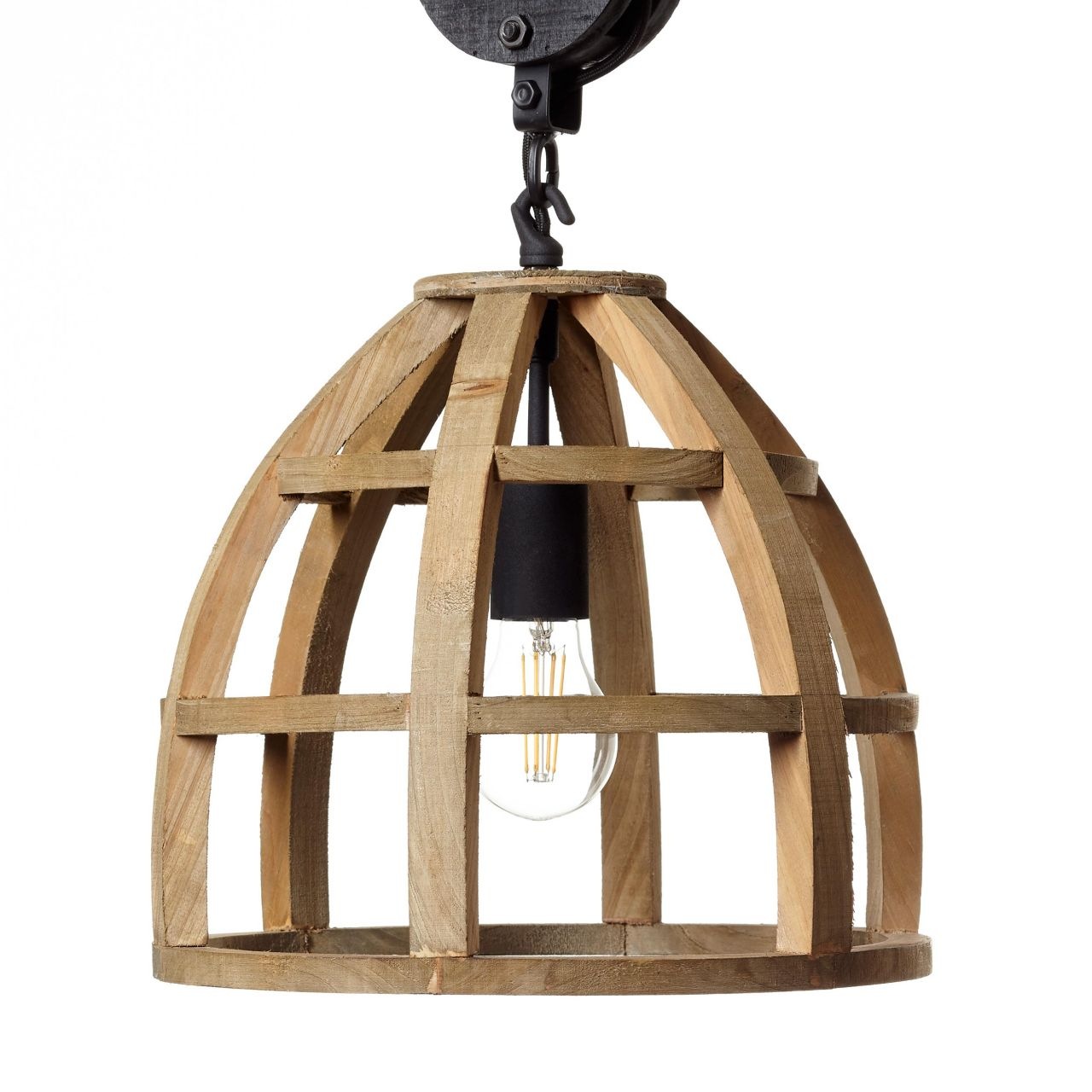 Brilliant Pendelleuchte »Matrix Nature«, 1 flammig, Leuchtmittel E27 | ohne Leuchtmittel, Hängelampe 34cm antik holz/schwarz korund